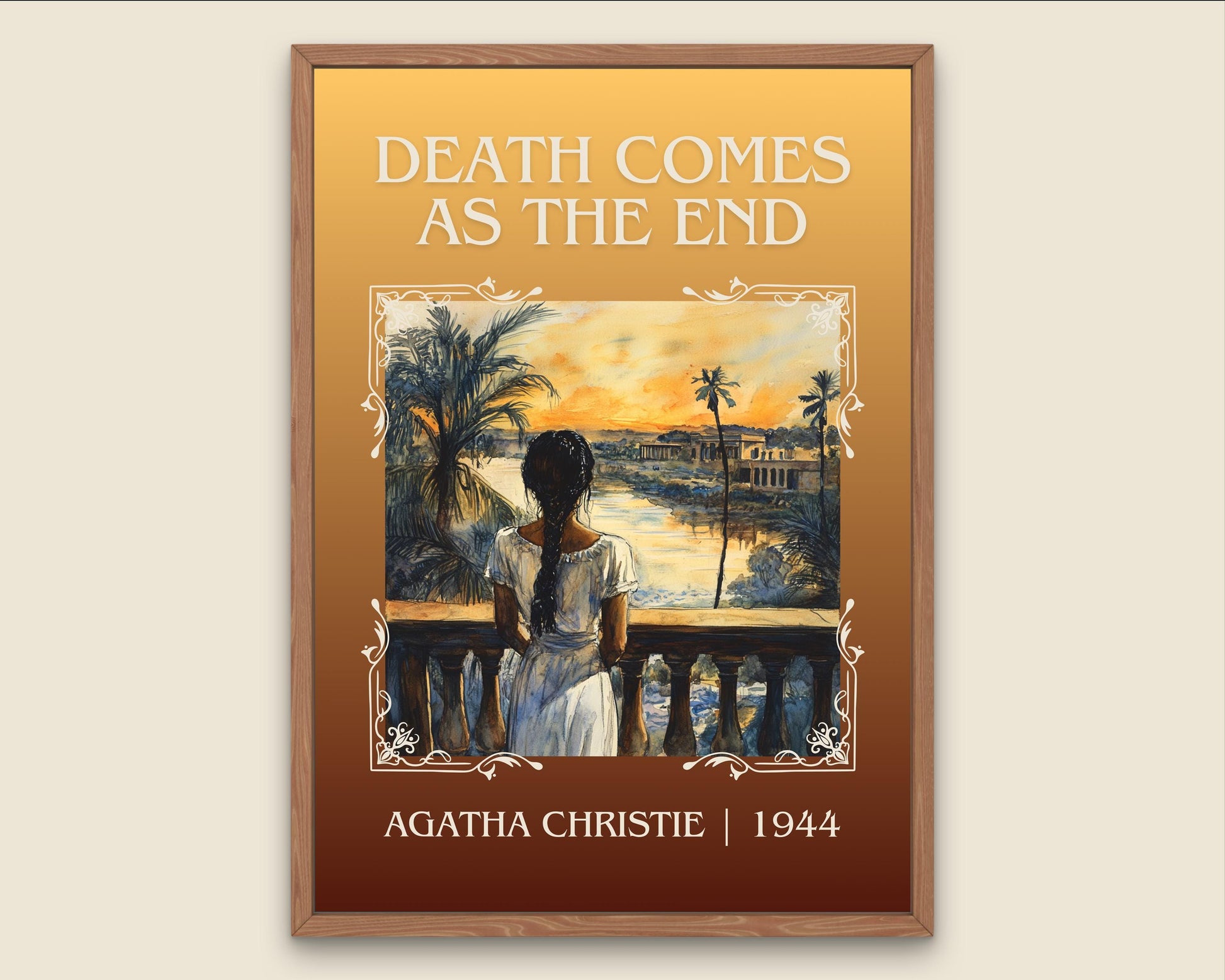 Death Comes At The End by Agatha Christie High Quality Poster Print.Free Delivery Wall Art. Author&Blurb Book/Novel Minimalist Gift
