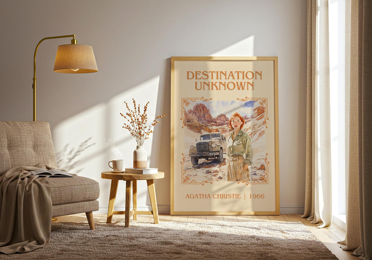 Destination Unknown by Agatha Christie High Quality Poster Print.Free Delivery Wall Art-Author&Blurb Book/Novel Minimalist Home Gift Cover
