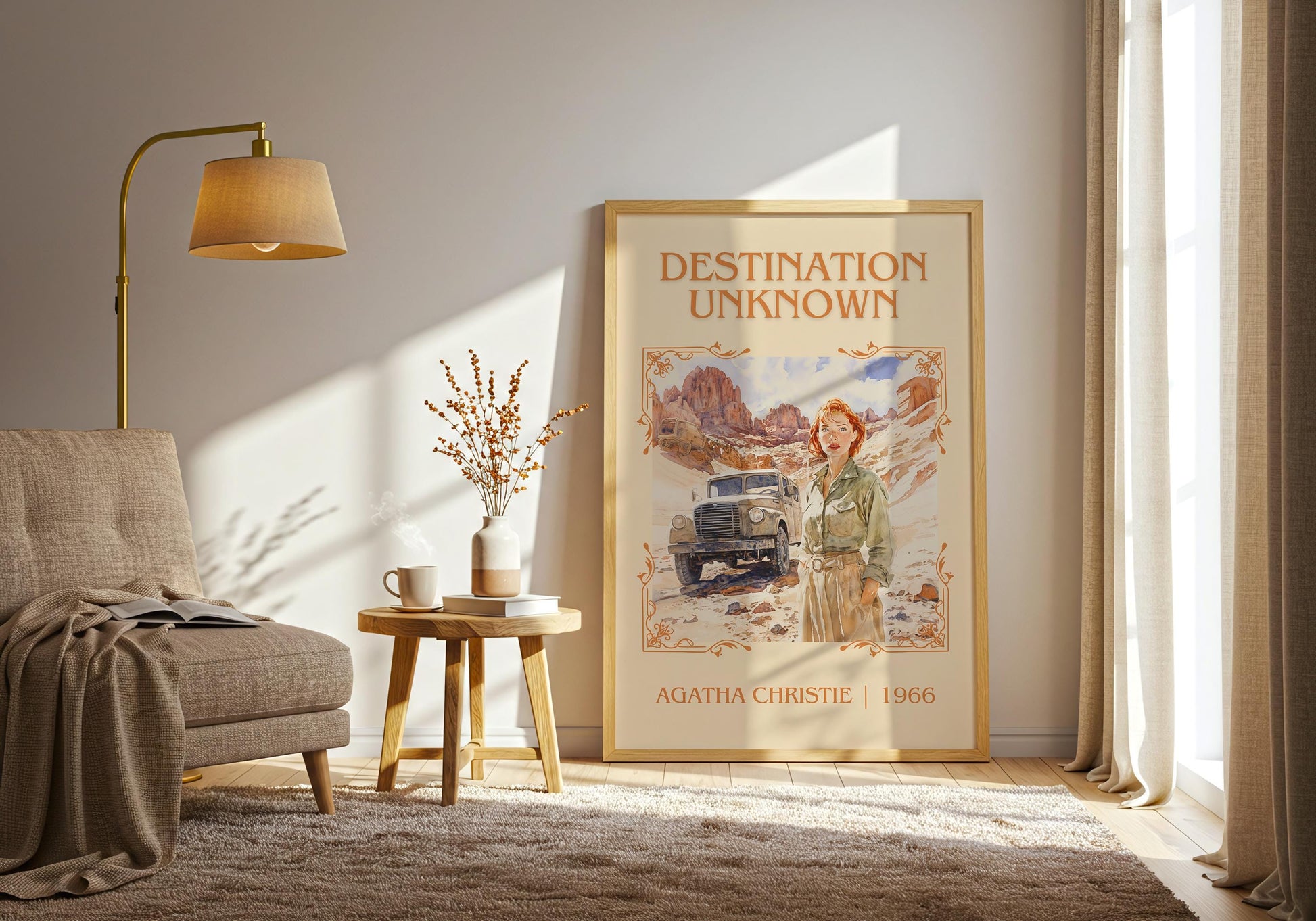 Destination Unknown by Agatha Christie High Quality Poster Print.Free Delivery Wall Art-Author&Blurb Book/Novel Minimalist Home Gift Cover
