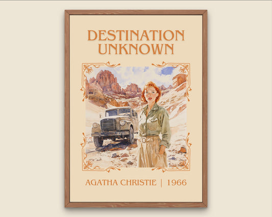Destination Unknown by Agatha Christie High Quality Poster Print.Free Delivery Wall Art-Author&Blurb Book/Novel Minimalist Home Gift Cover