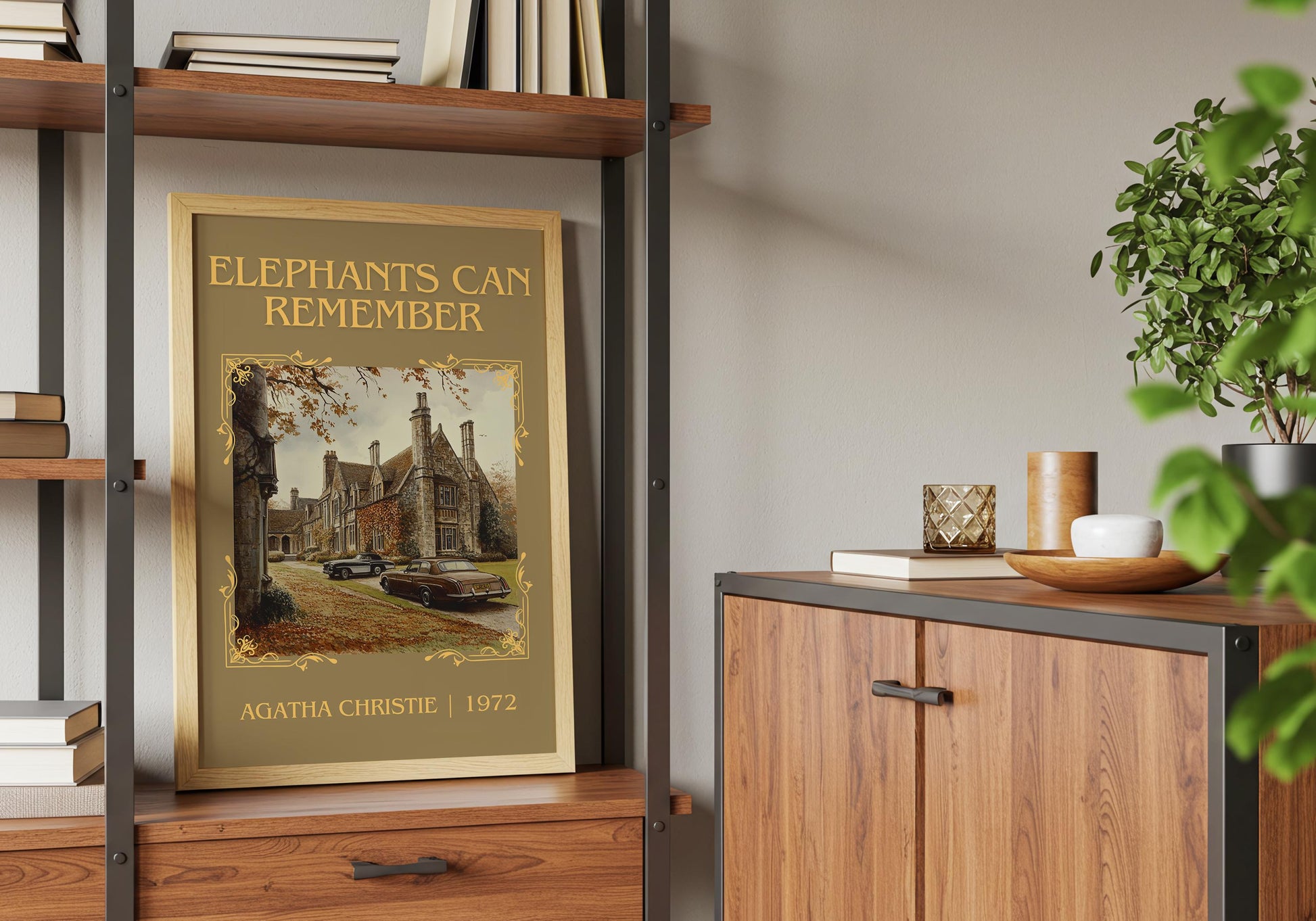 Elephants Can Remember by Agatha Christie High Quality Poster Print.Free Delivery Wall Art. Author&Blurb Book/Novel Minimalist Gift