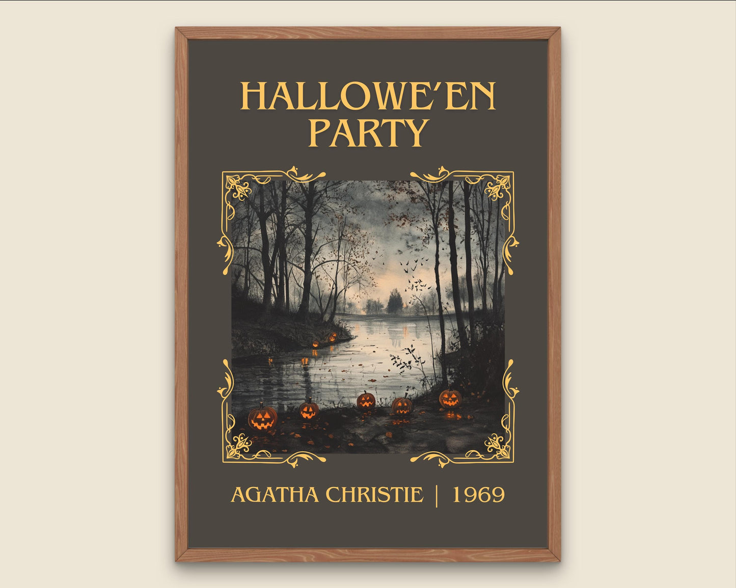 Hallowe'en Party by Agatha Christie High Quality Poster Print.Free Delivery Wall Art-Author&Blurb Book/Novel Minimalist Home Gift Cover