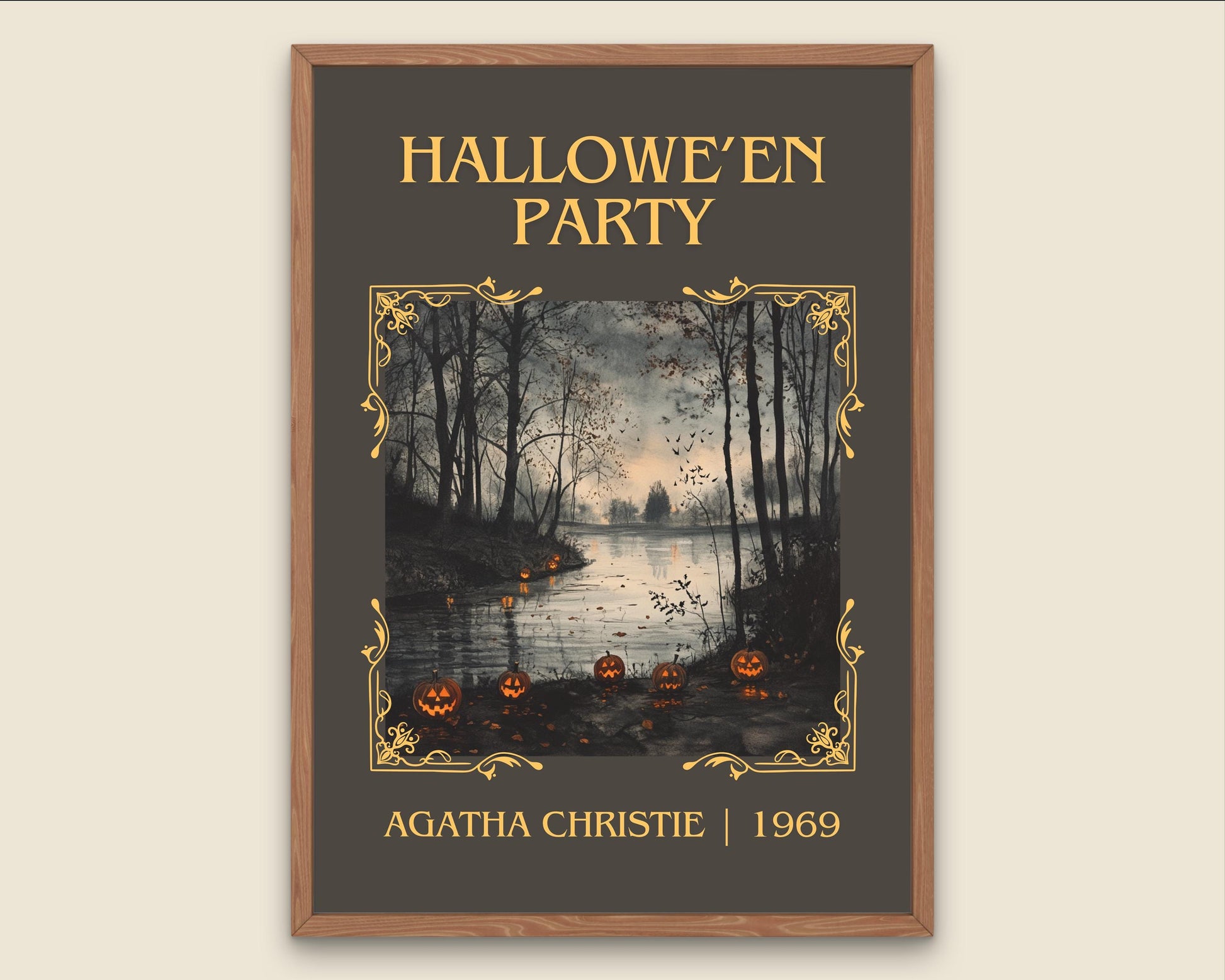 Hallowe'en Party by Agatha Christie High Quality Poster Print.Free Delivery Wall Art-Author&Blurb Book/Novel Minimalist Home Gift Cover