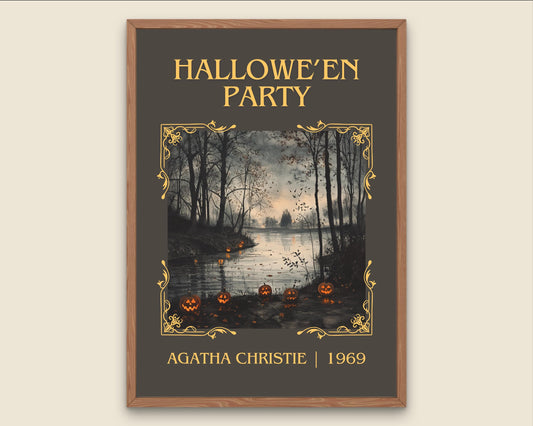Hallowe'en Party by Agatha Christie High Quality Poster Print.Free Delivery Wall Art-Author&Blurb Book/Novel Minimalist Home Gift Cover