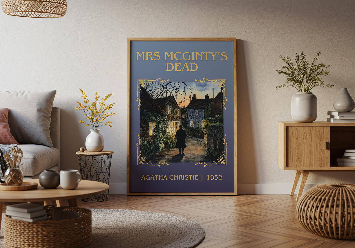 Mrs McGinty's Dead by Agatha Christie High Quality Poster Print.Free Delivery Wall Art-Author&Blurb Book/Novel Minimalist Home Gift Cover
