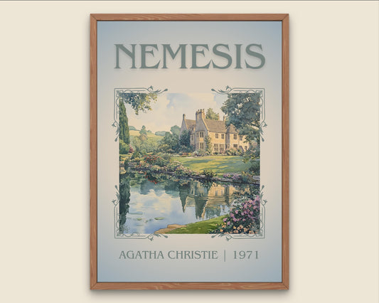 Nemesis by Agatha Christie High Quality Poster Print.Free Delivery Wall Art-Author&Blurb Book/Novel Minimalist Home Gift Cover