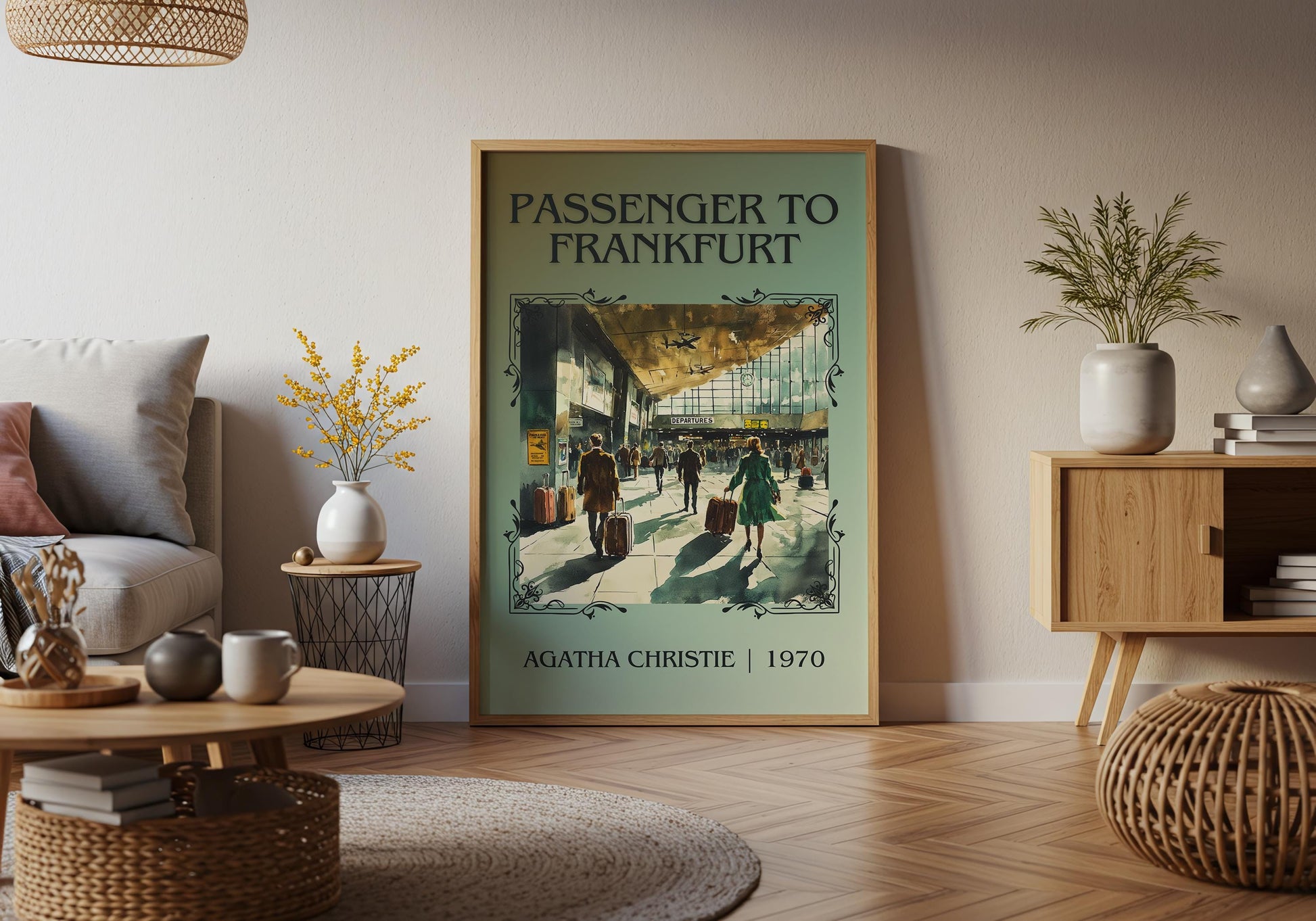 Passenger To Frankfurt by Agatha Christie High Quality Poster Print.Free Delivery Wall Art-Author&Blurb Book Minimalist Home Gift Cover