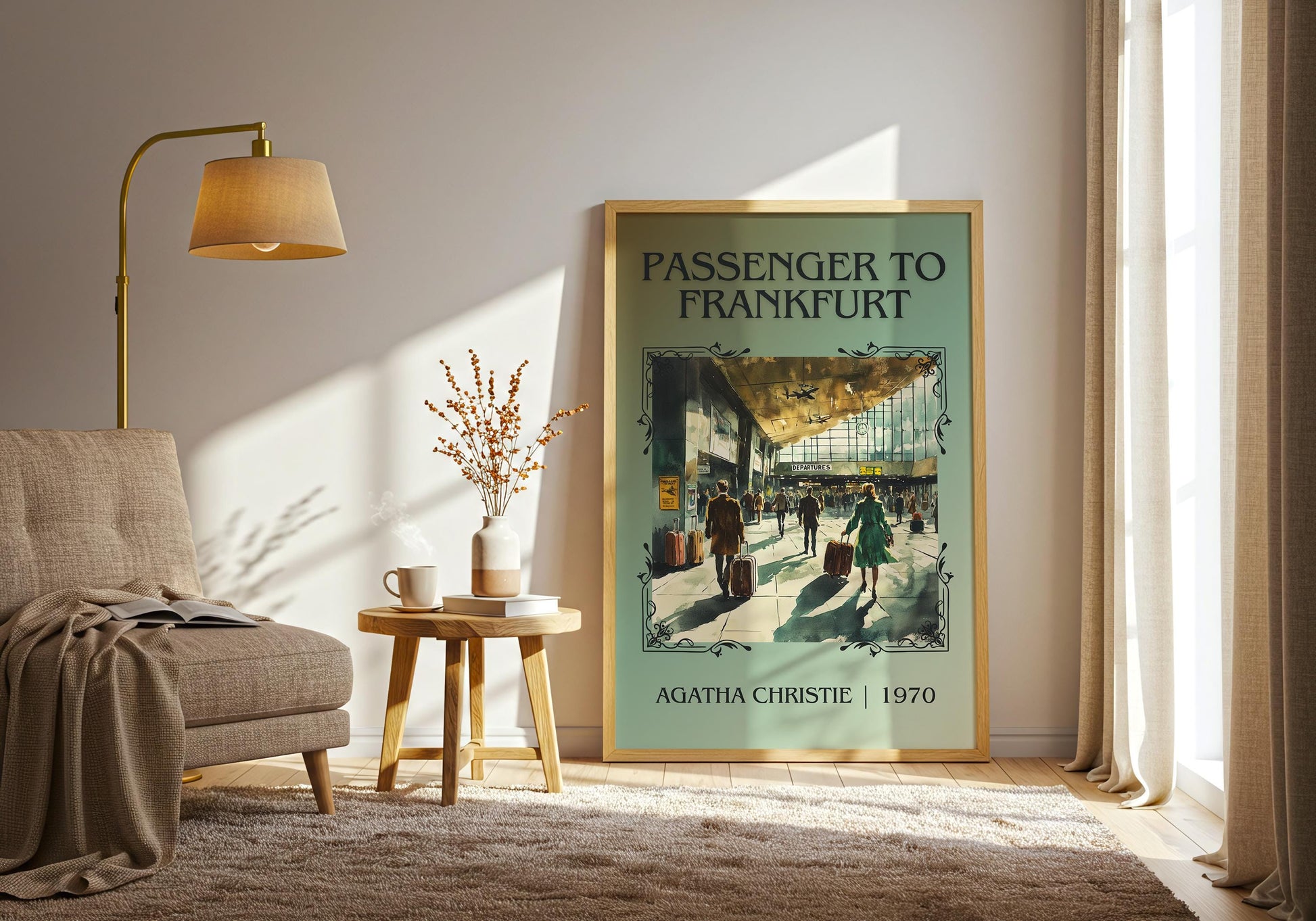 Passenger To Frankfurt by Agatha Christie High Quality Poster Print.Free Delivery Wall Art-Author&Blurb Book Minimalist Home Gift Cover