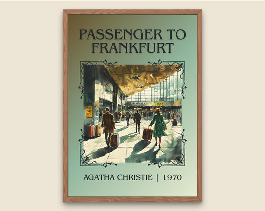 Passenger To Frankfurt by Agatha Christie High Quality Poster Print.Free Delivery Wall Art-Author&Blurb Book Minimalist Home Gift Cover