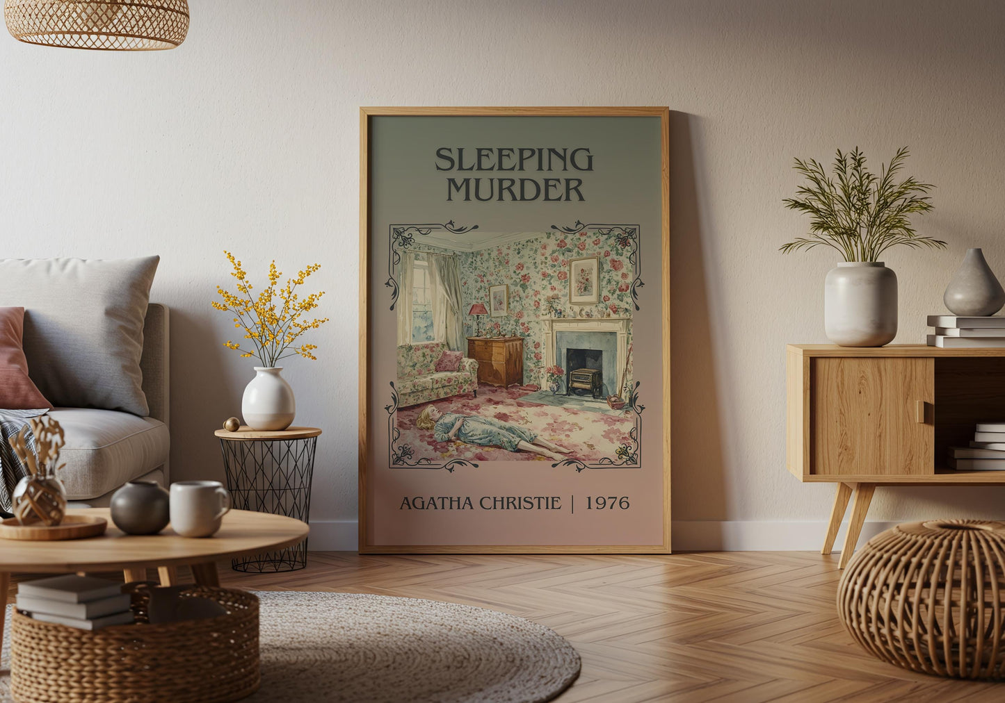 Sleeping Murder by Agatha Christie High Quality Poster Print.Free Delivery Wall Art-Author&Blurb Book Minimalist Home Gift Cover Decor