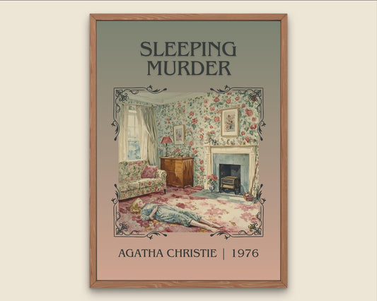 Sleeping Murder by Agatha Christie High Quality Poster Print.Free Delivery Wall Art-Author&Blurb Book Minimalist Home Gift Cover Decor