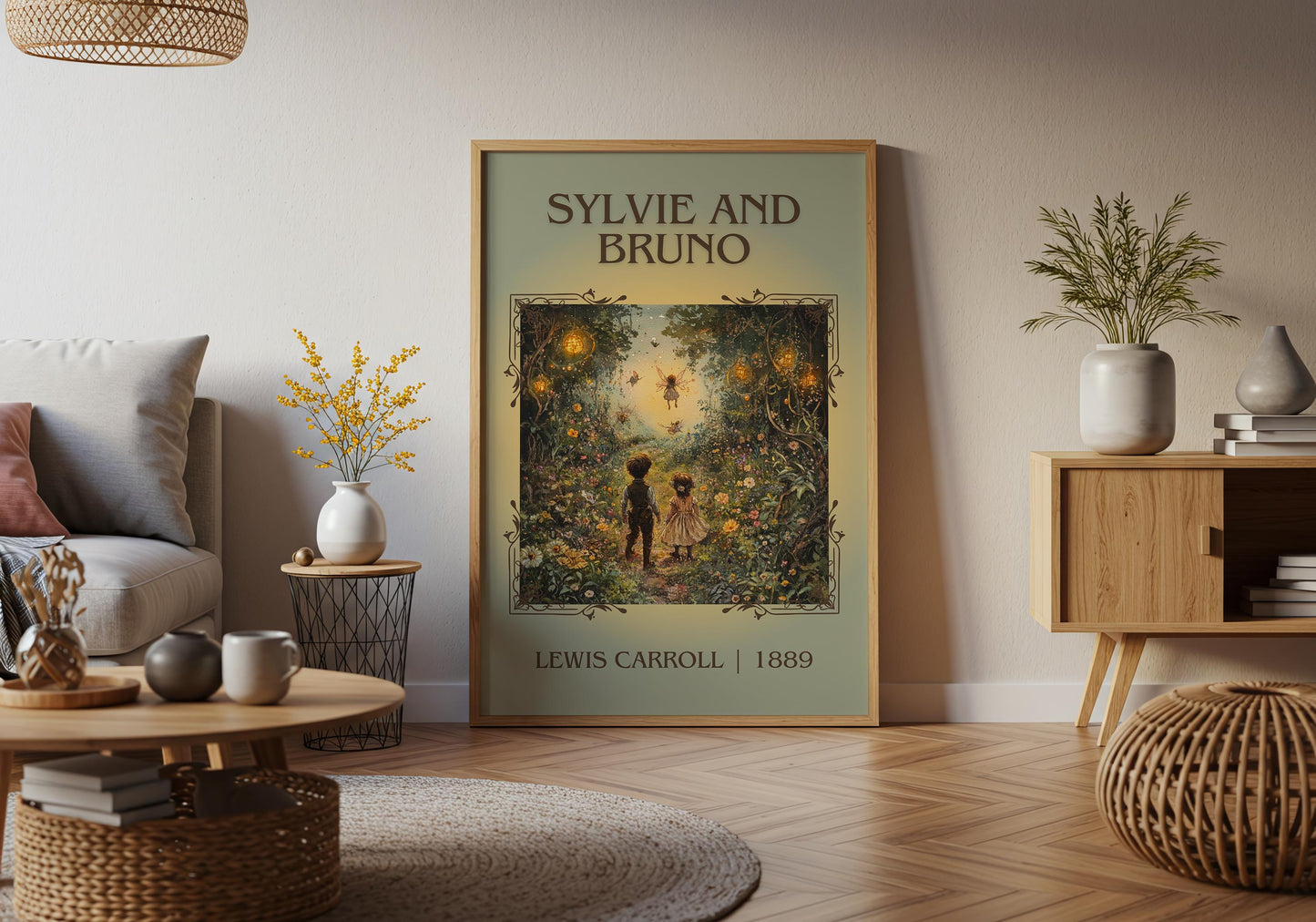Sylvie And Bruno by Lewis Carroll High Quality Poster Print.Free Delivery Wall Art-Author&Blurb Book/Novel Minimalist Home Gift Cover