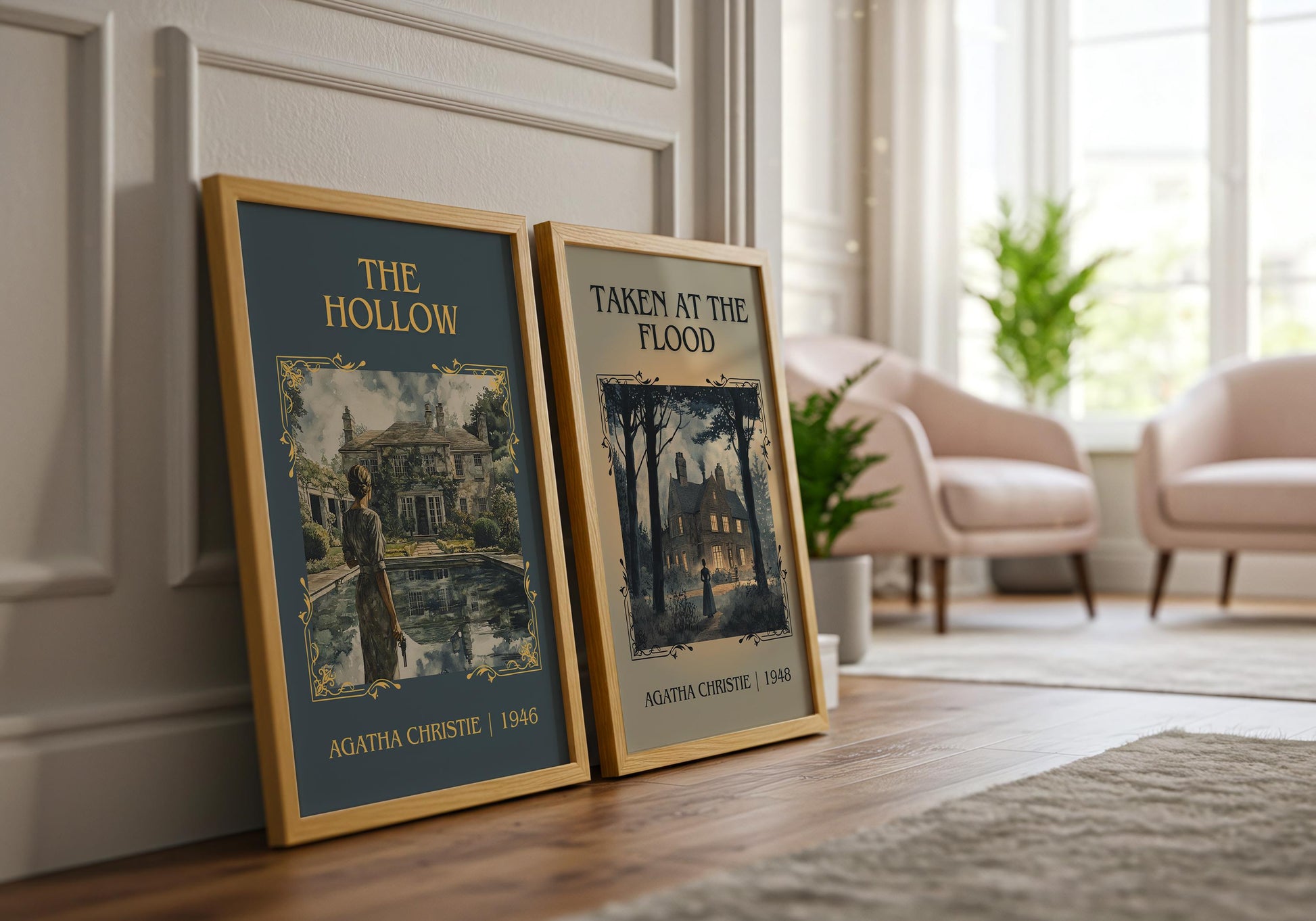 Taken At The Flood by Agatha Christie High Quality Poster Print.Free Delivery Wall Art-Author&Blurb Book Minimalist Home Gift Cover Decor