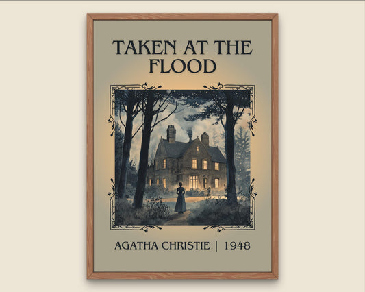 Taken At The Flood by Agatha Christie High Quality Poster Print.Free Delivery Wall Art-Author&Blurb Book Minimalist Home Gift Cover Decor