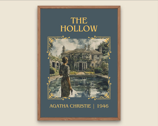 The Hollow by Agatha Christie High Quality Poster Print.Free Delivery Wall Art-Author&Blurb Book Minimalist Home Gift Cover Decor