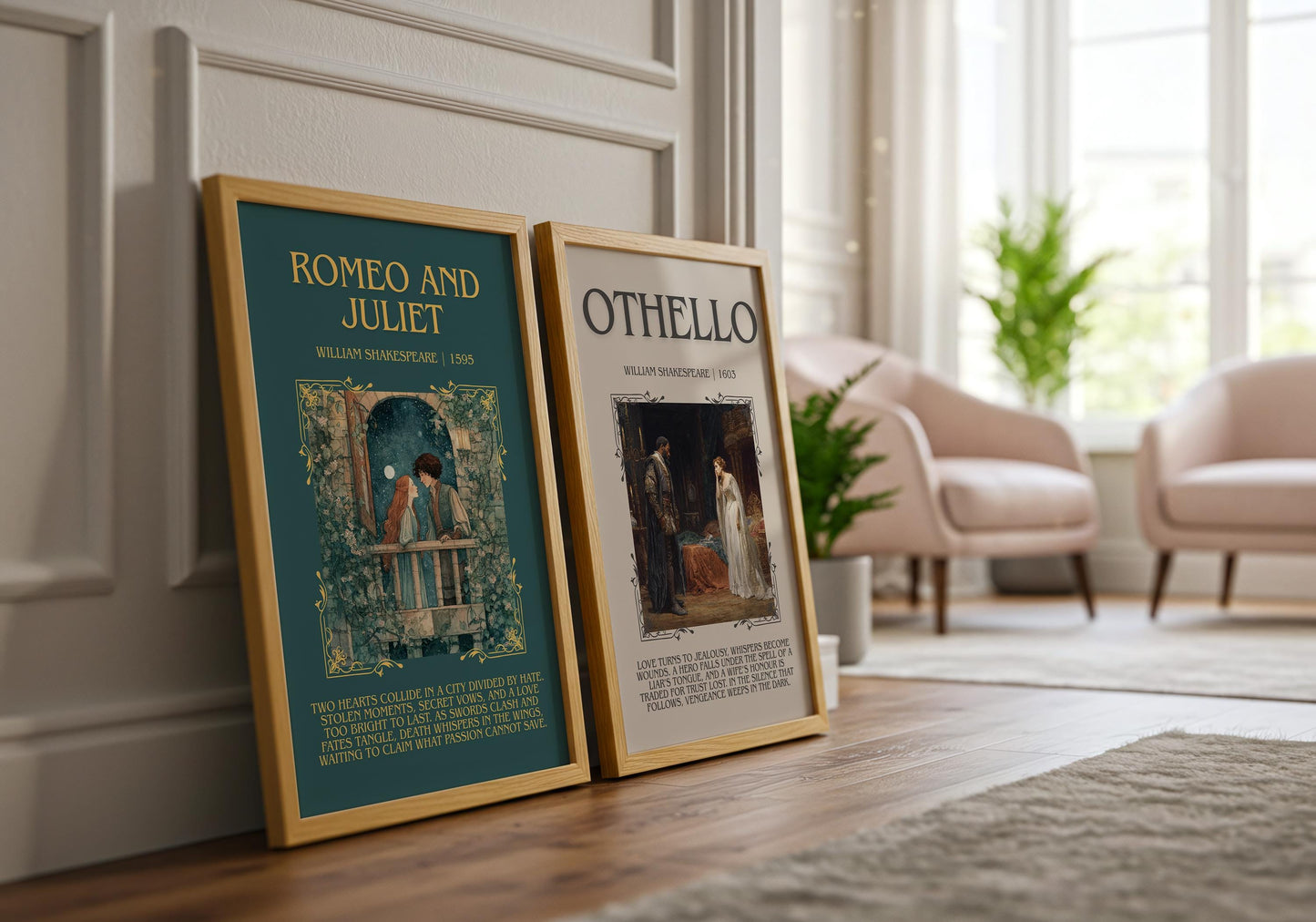 Romeo And Juliet by William Shakespeare Descriptive, High Quality Poster Print.Free Delivery Wall Art.Author&Blurb Book Play Nook Gift
