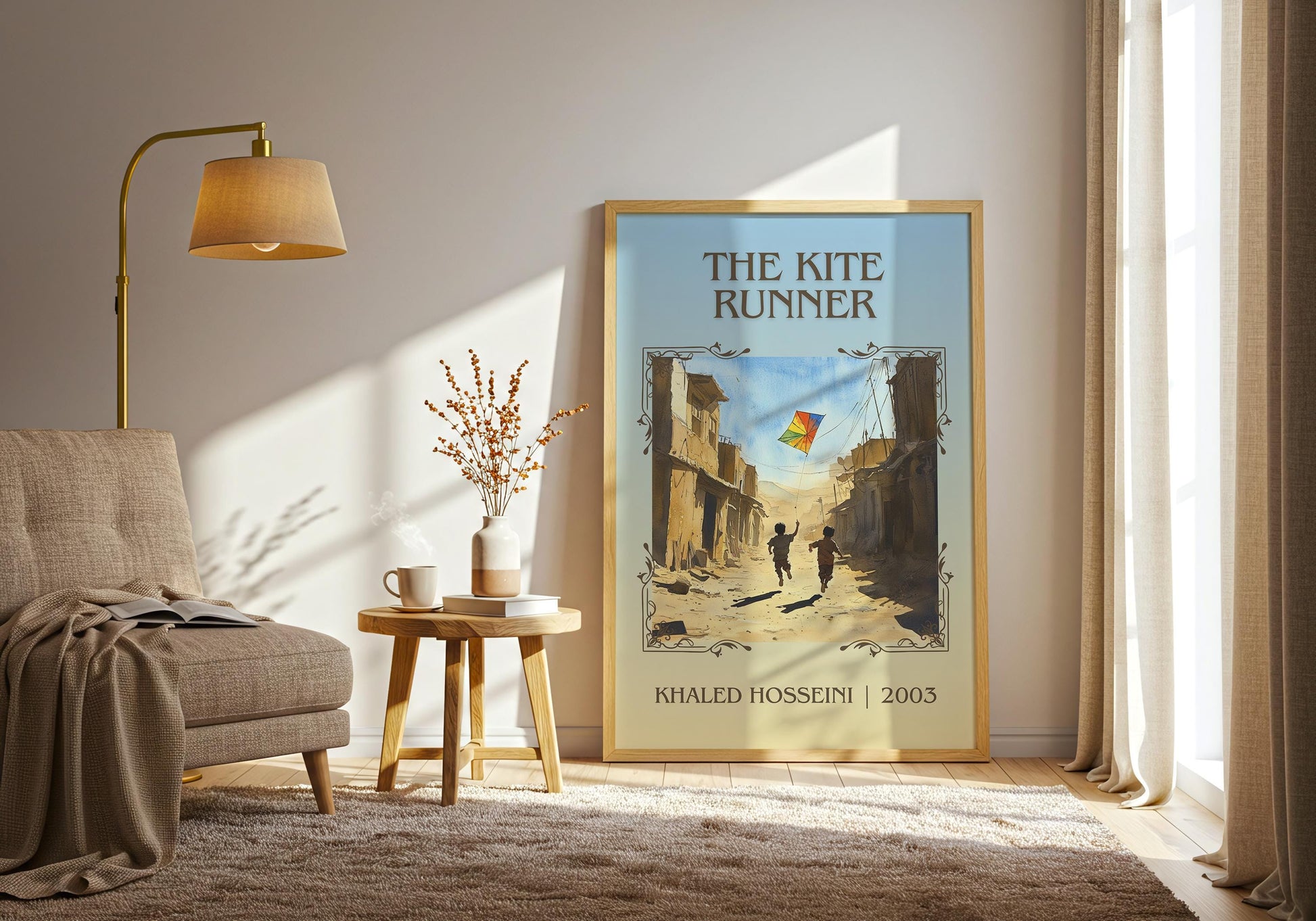 The Kite Runner by Khaled Hosseini High Quality Poster Print.Free Delivery Wall Art-Author&Blurb Book Minimalist Home Gift Cover Decor