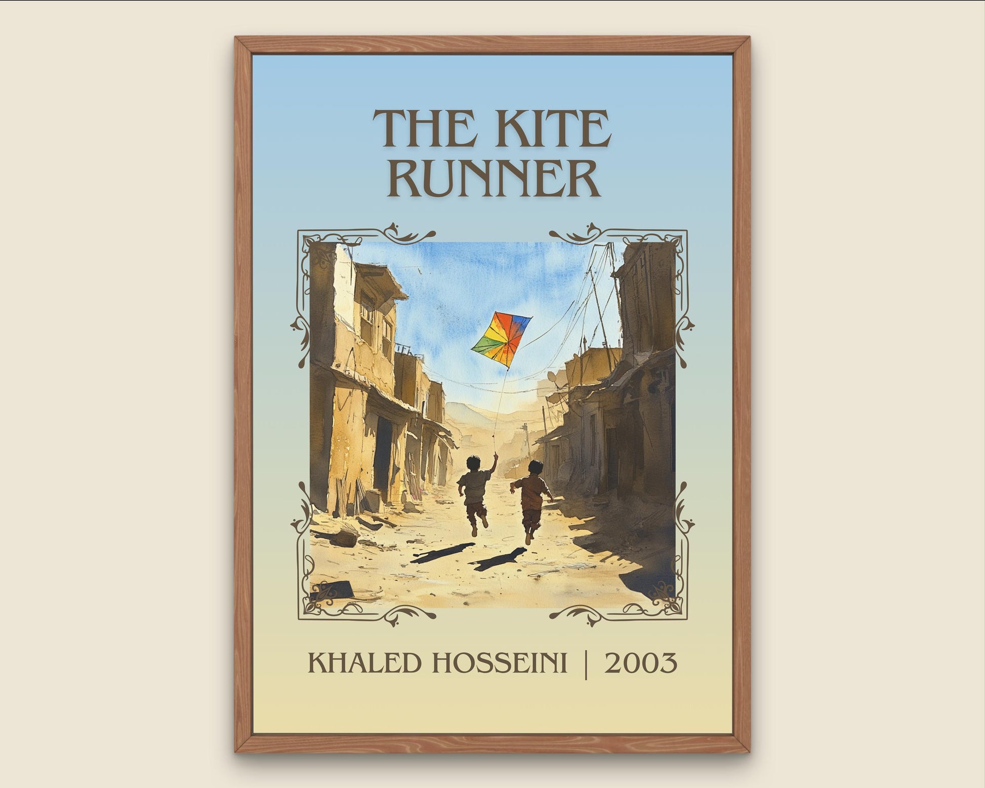 The Kite Runner by Khaled Hosseini High Quality Poster Print.Free Delivery Wall Art-Author&Blurb Book Minimalist Home Gift Cover Decor