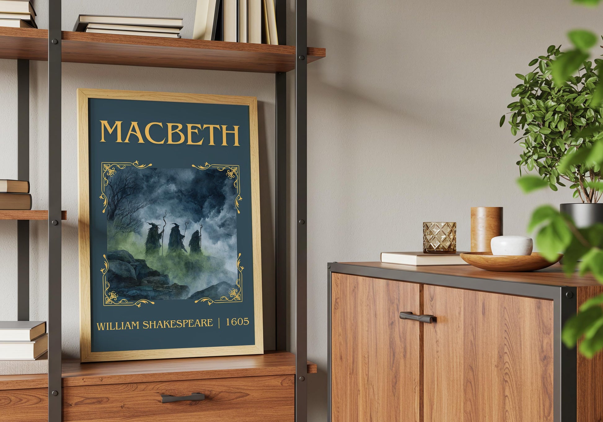 Macbeth by William Shakespeare High Quality Poster Print-Free Delivery Wall Art. Author Book Artwork-Minimalist Gift Nook Library Play