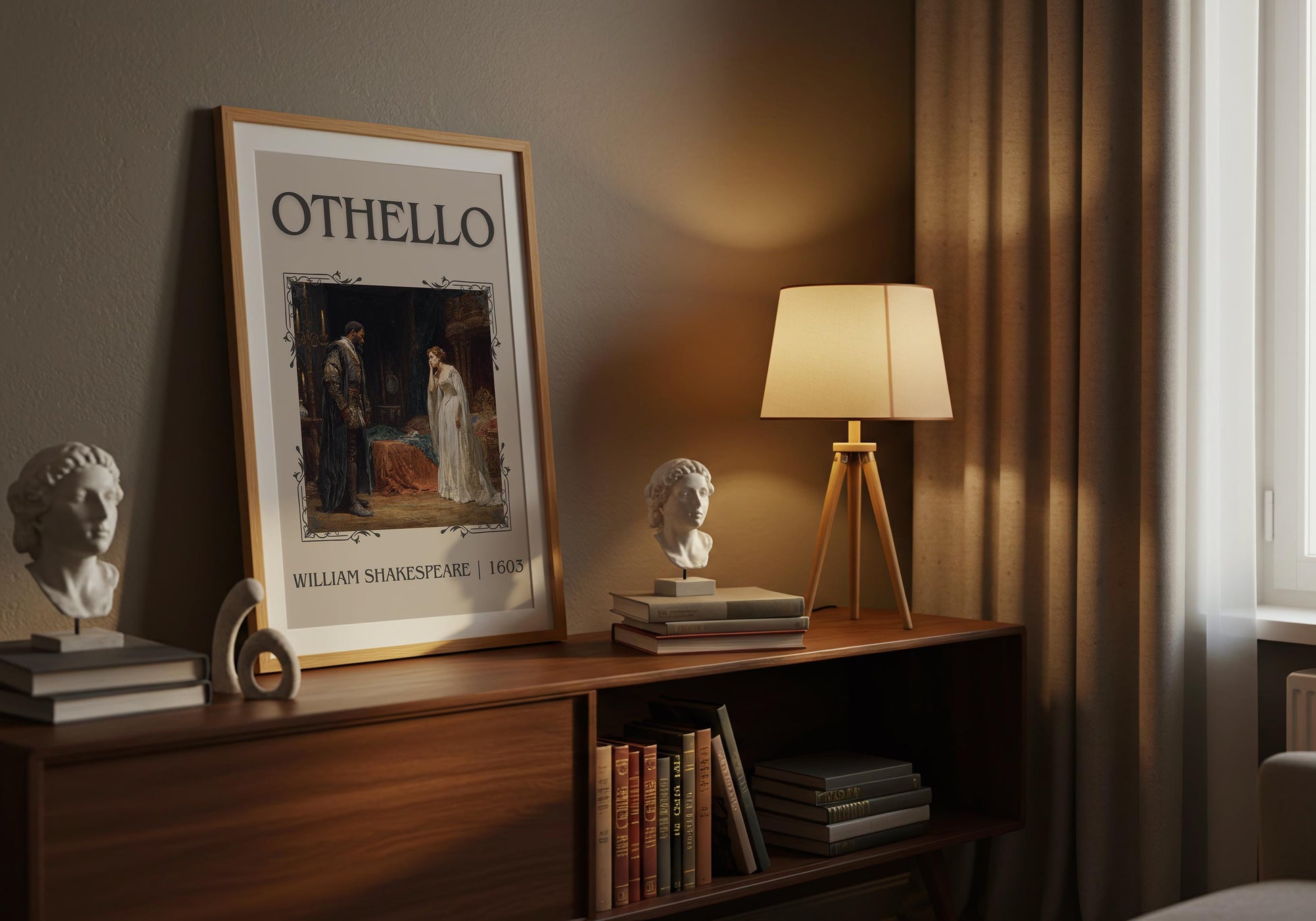 Othello by William Shakespeare High Quality Poster Print-Free Delivery Wall Art. Author Book Artwork-Minimalist Gift Nook Library Play