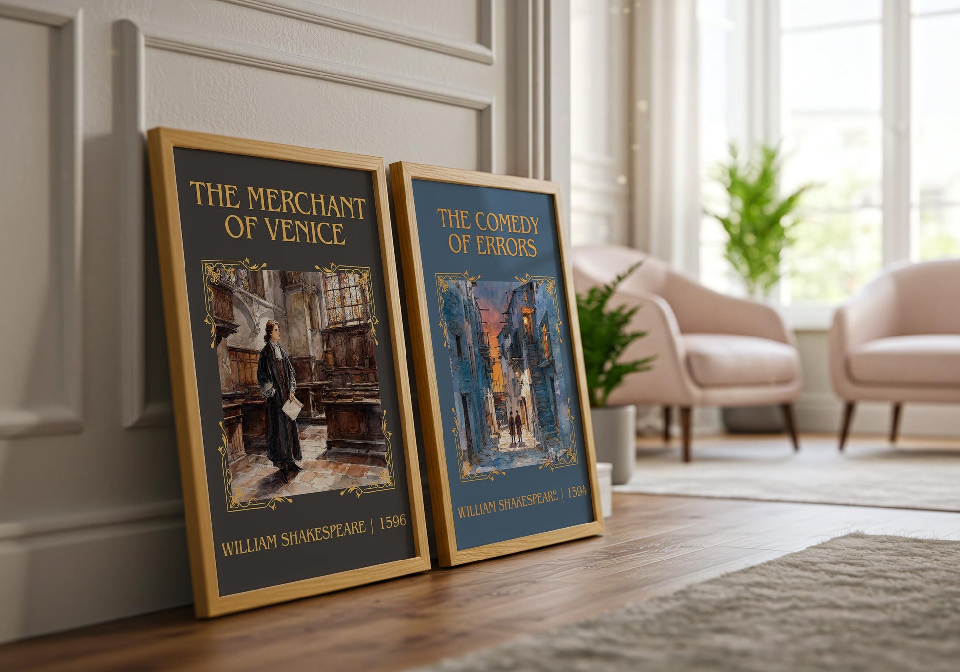 The Comedy Of Errors by William Shakespeare High Quality Poster Print-Free Delivery Wall Art. Author Book Artwork-Minimalist Gift Nook Play