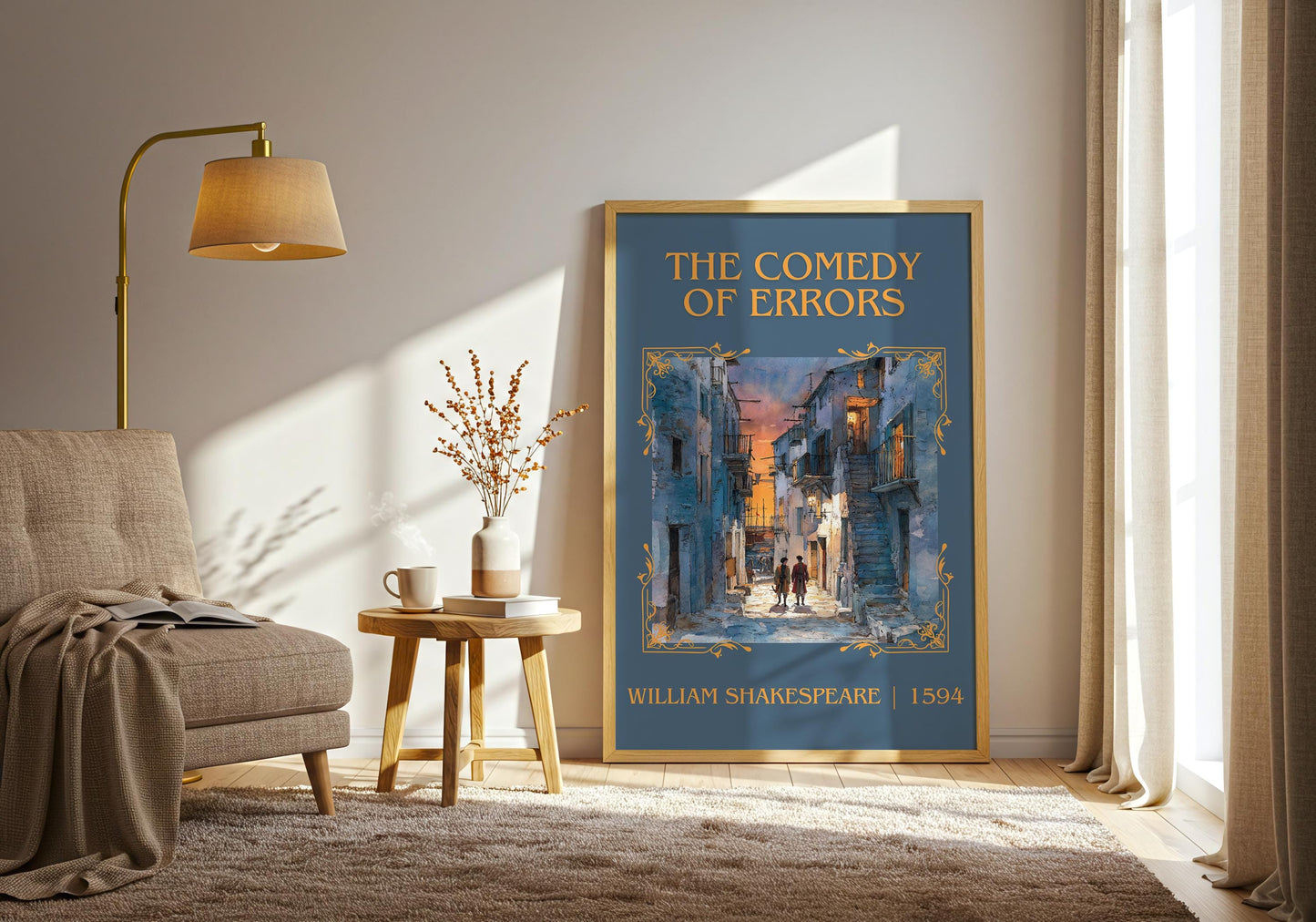 The Comedy Of Errors by William Shakespeare High Quality Poster Print-Free Delivery Wall Art. Author Book Artwork-Minimalist Gift Nook Play