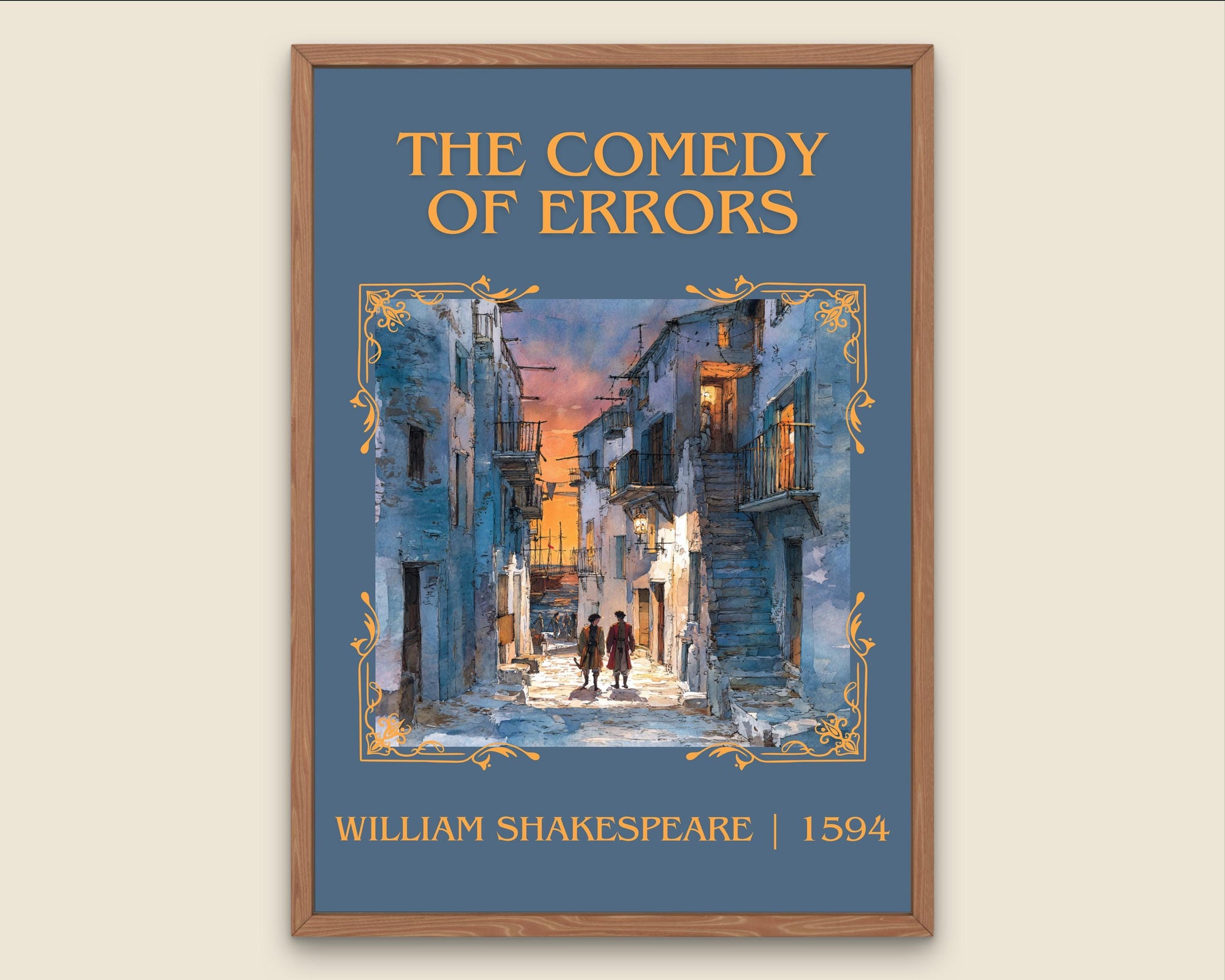The Comedy Of Errors by William Shakespeare High Quality Poster Print-Free Delivery Wall Art. Author Book Artwork-Minimalist Gift Nook Play