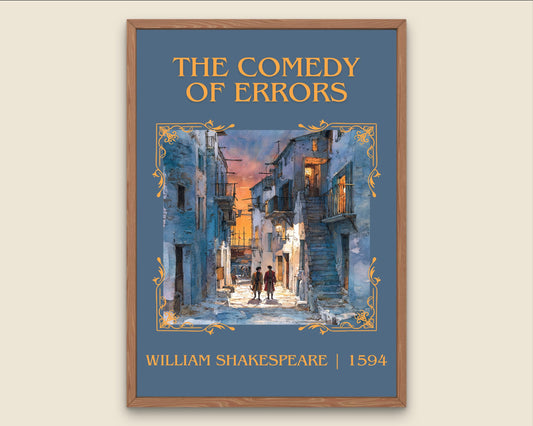 The Comedy Of Errors by William Shakespeare High Quality Poster Print-Free Delivery Wall Art. Author Book Artwork-Minimalist Gift Nook Play
