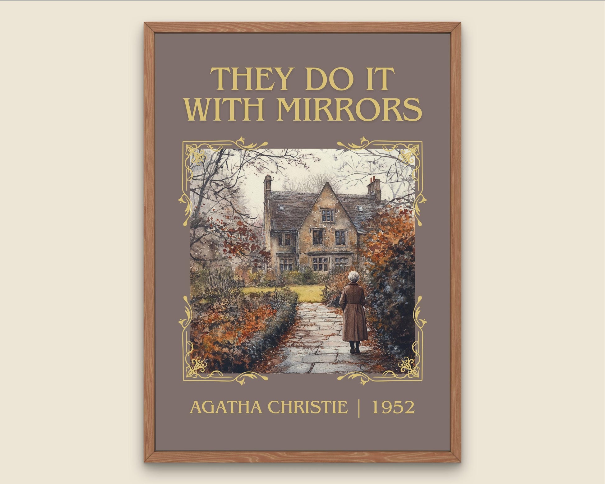 They Do It With Mirrors by Agatha Christie High Quality Poster Print.Free Delivery Wall Art-Author&Blurb Book Minimalist Gift Cover Home