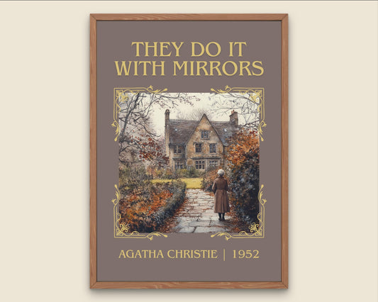 They Do It With Mirrors by Agatha Christie High Quality Poster Print.Free Delivery Wall Art-Author&Blurb Book Minimalist Gift Cover Home
