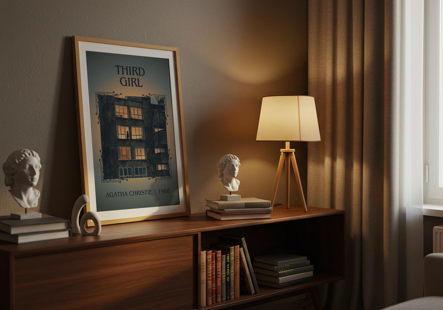 Third Girl by Agatha Christie High Quality Poster Print.Free Delivery Wall Art-Author&Blurb Book Minimalist Home Gift Cover Decor
