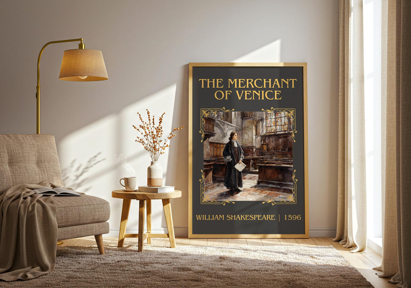 The Merchant Of Venice by William Shakespeare High Quality Poster Print-Free Delivery Wall Art.Author Book Artwork-Minimalist Gift Nook Play