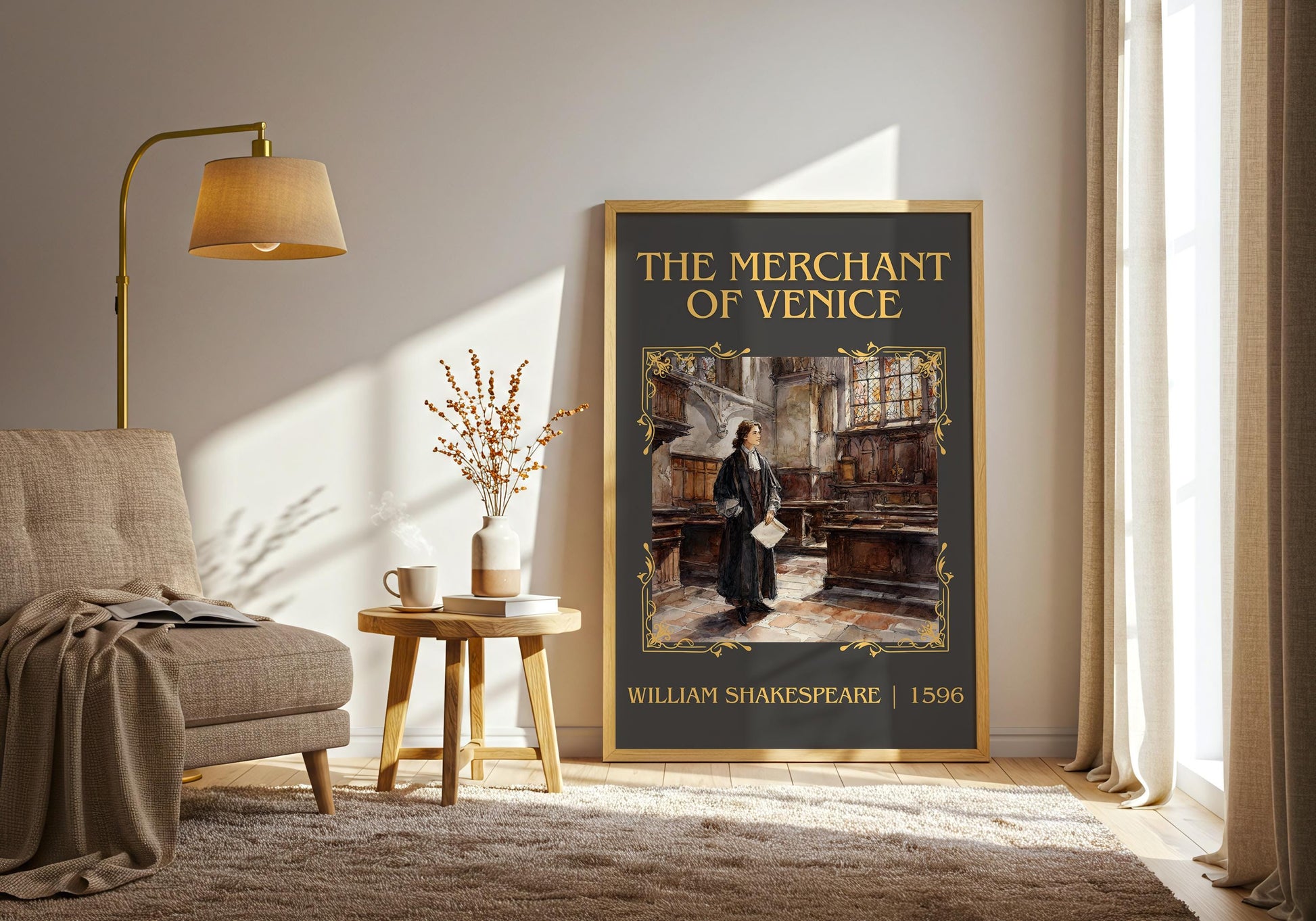 The Merchant Of Venice by William Shakespeare High Quality Poster Print-Free Delivery Wall Art.Author Book Artwork-Minimalist Gift Nook Play
