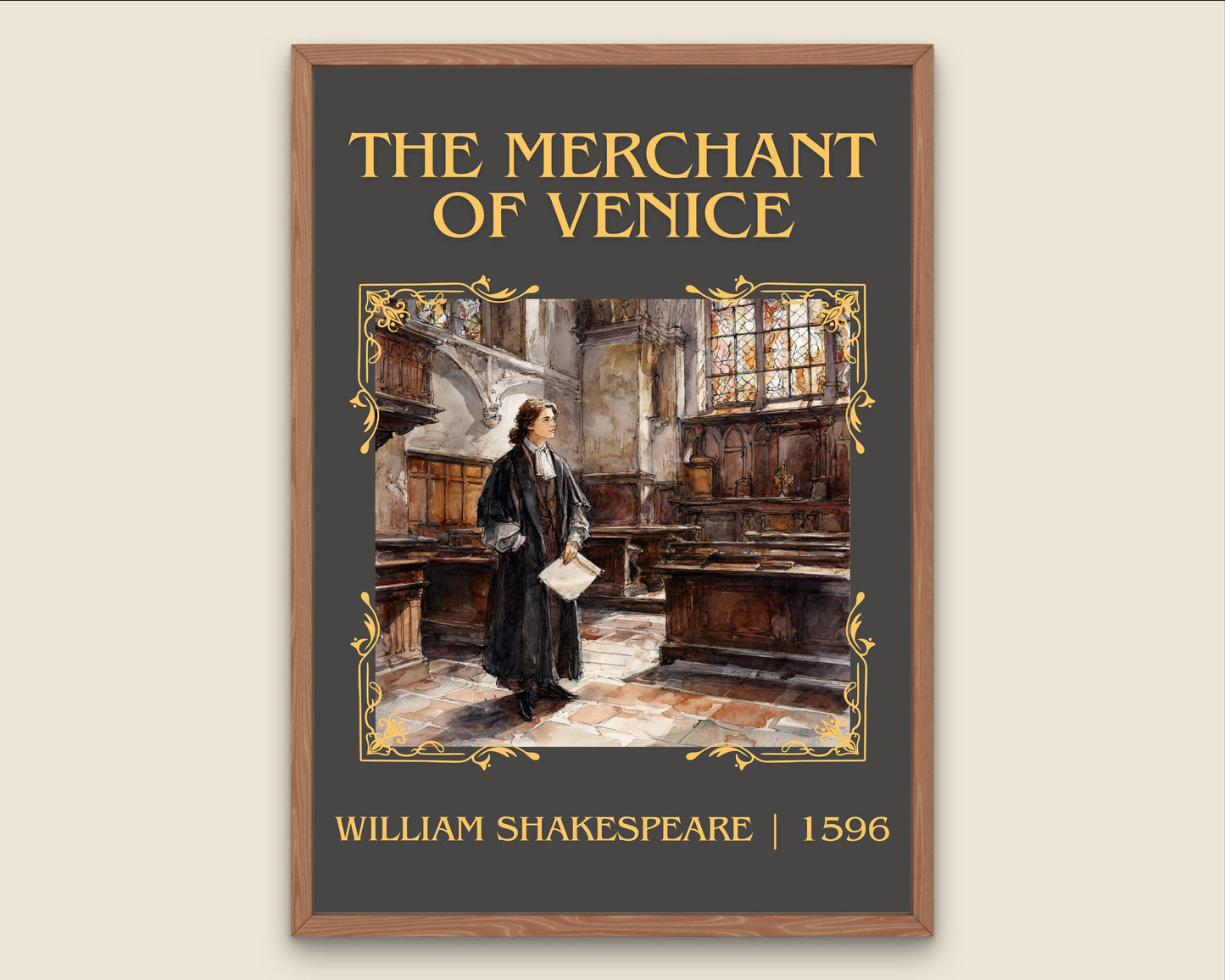 The Merchant Of Venice by William Shakespeare High Quality Poster Print-Free Delivery Wall Art.Author Book Artwork-Minimalist Gift Nook Play