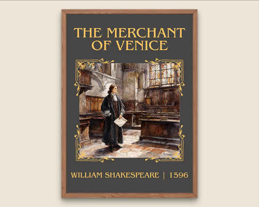 The Merchant Of Venice by William Shakespeare High Quality Poster Print-Free Delivery Wall Art.Author Book Artwork-Minimalist Gift Nook Play