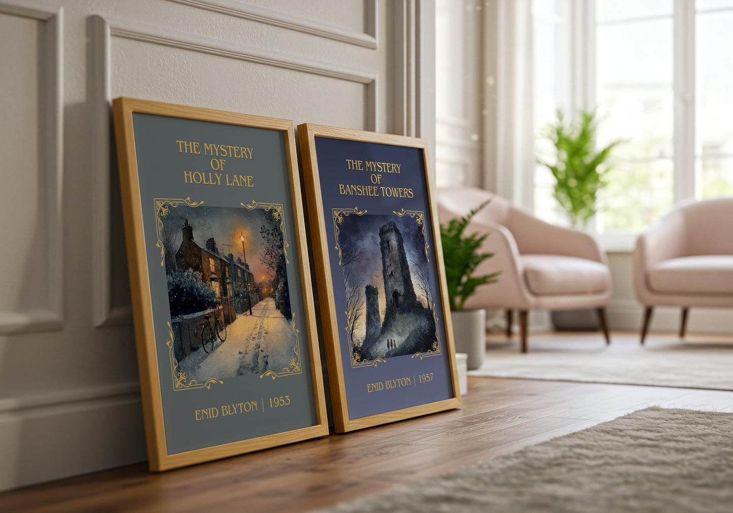 The Mystery Of Banshee Towers by Enid Blyton High Quality Poster Print-Free Delivery Wall Art. Author Book Artwork-Minimalist Gift Nook