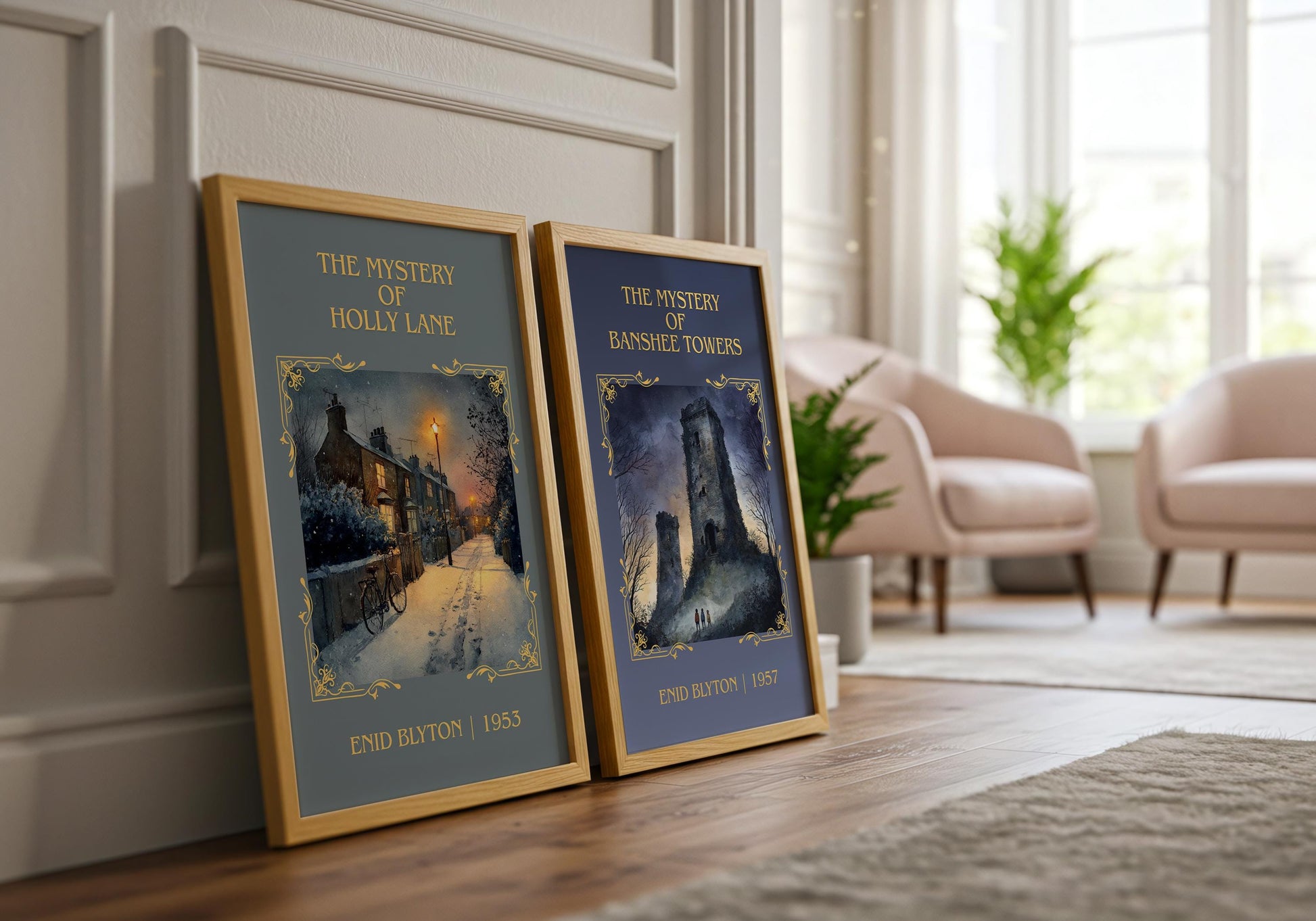 The Mystery Of Banshee Towers by Enid Blyton High Quality Poster Print-Free Delivery Wall Art. Author Book Artwork-Minimalist Gift Nook