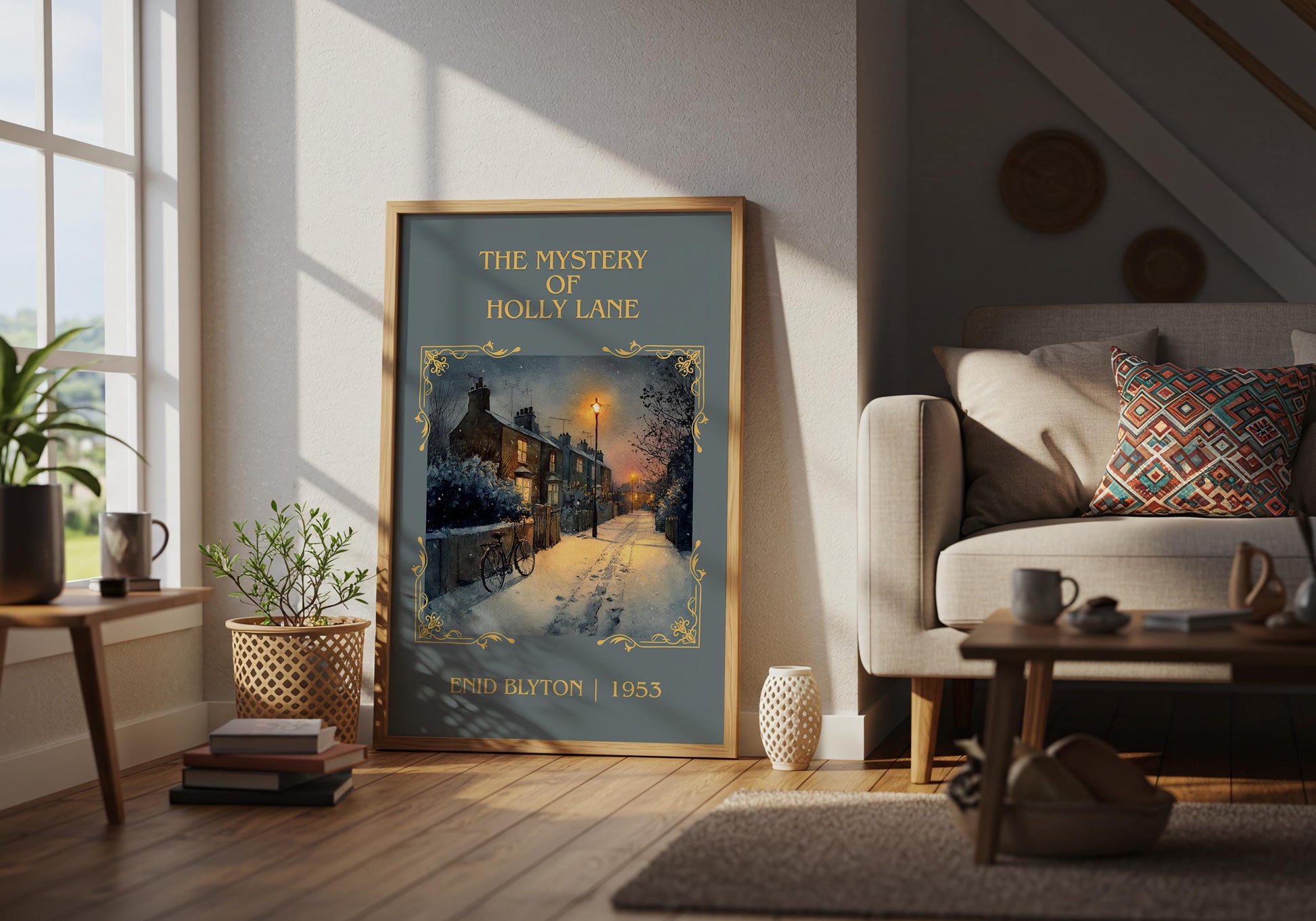 The Mystery Of Holly Lane by Enid Blyton High Quality Poster Print-Free Delivery Wall Art. Author Book Artwork-Minimalist Gift Nook