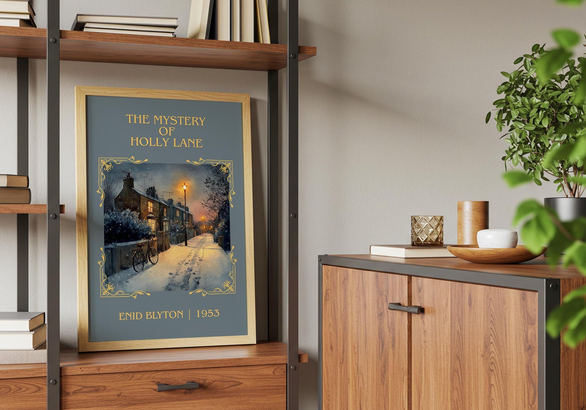 The Mystery Of Holly Lane by Enid Blyton High Quality Poster Print-Free Delivery Wall Art. Author Book Artwork-Minimalist Gift Nook