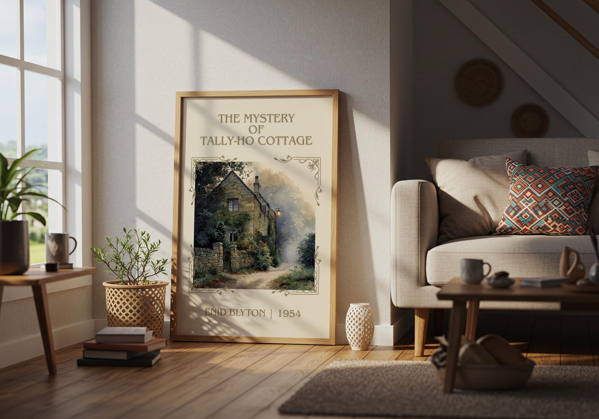 The Mystery Of Tally-Ho Cottage by Enid Blyton High Quality Poster Print-Free Delivery Wall Art. Author Book Artwork-Minimalist Gift Nook