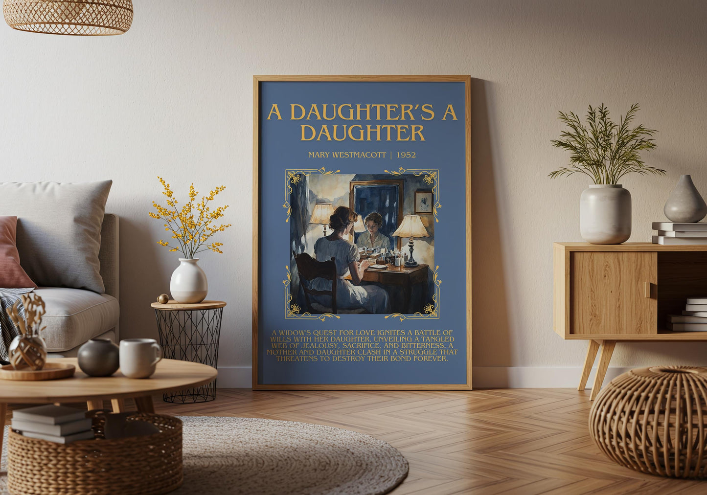 A Daughter's A Daughter by Mary Westmacott Descriptive, High Quality Poster Print.Free Delivery Wall Art. Author & Blurb Book Artwork Cover