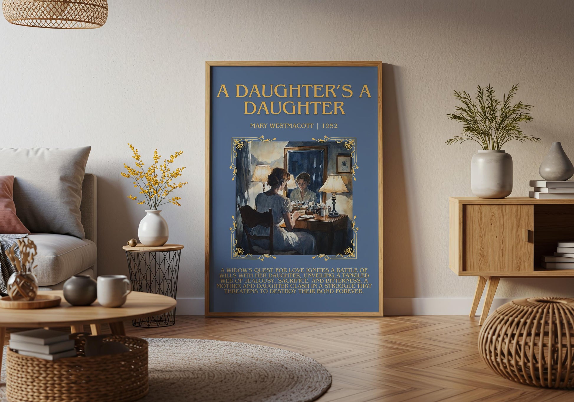 A Daughter's A Daughter by Mary Westmacott Descriptive, High Quality Poster Print.Free Delivery Wall Art. Author & Blurb Book Artwork Cover