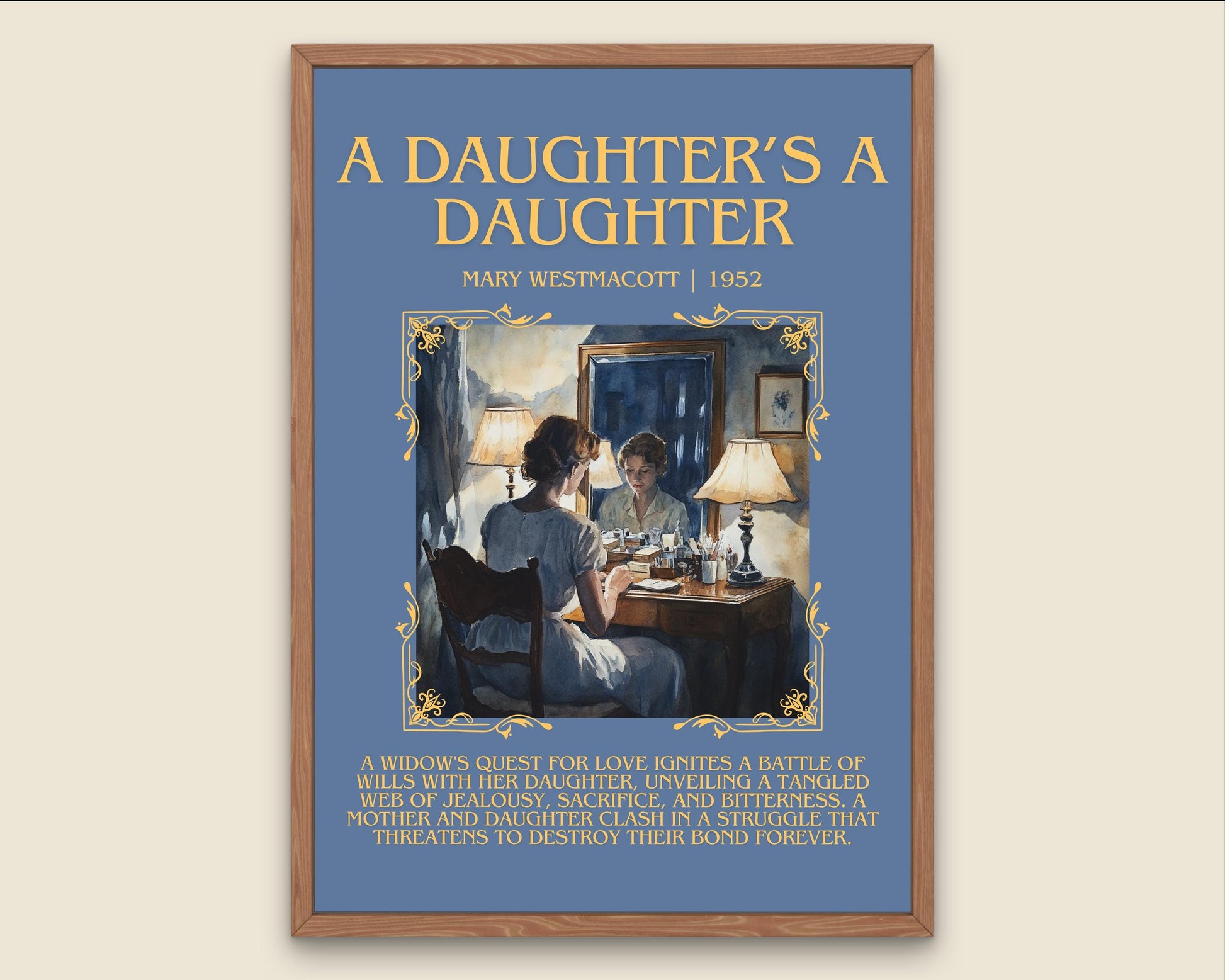 A Daughter's A Daughter by Mary Westmacott Descriptive, High Quality Poster Print.Free Delivery Wall Art. Author & Blurb Book Artwork Cover