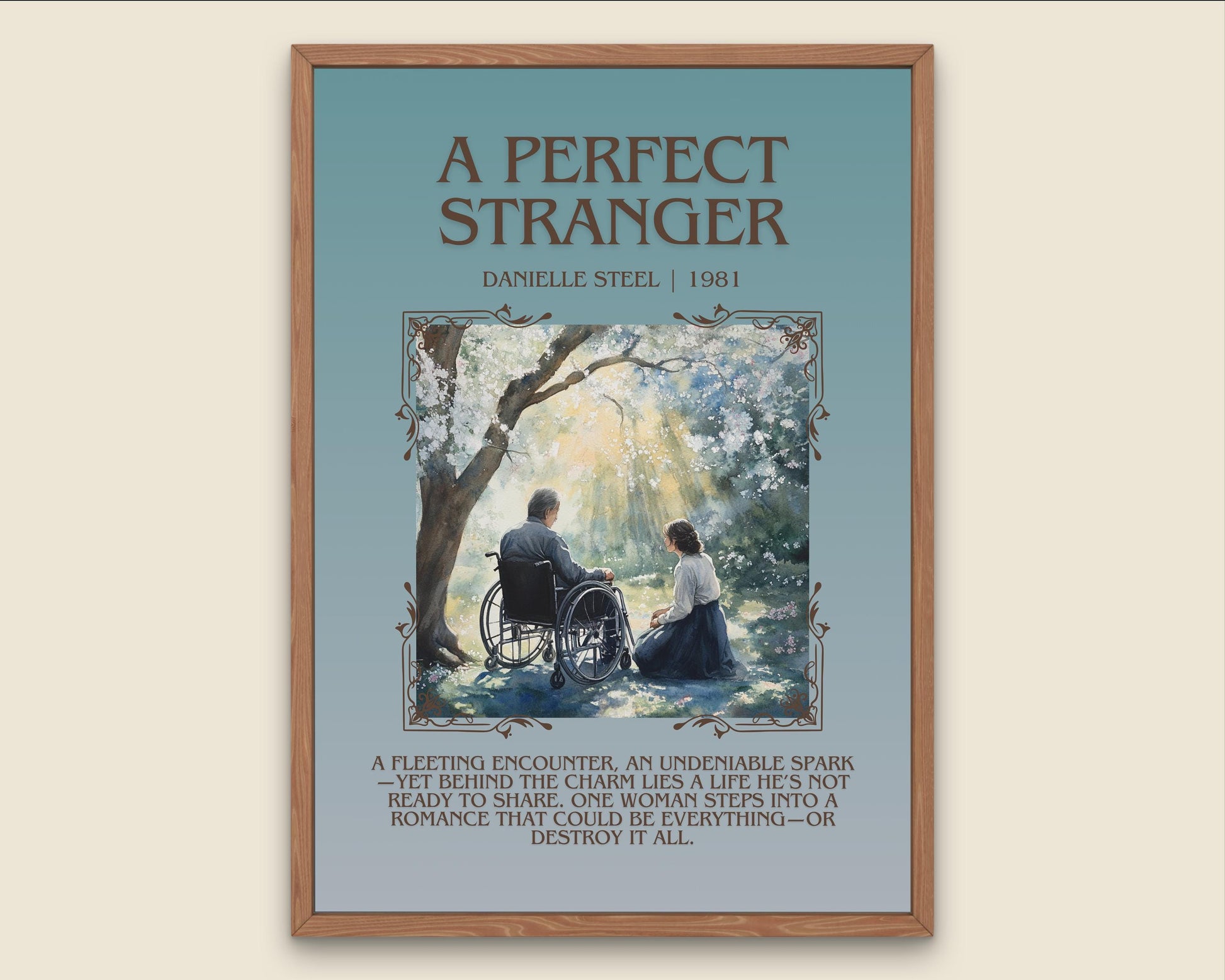 A Perfect Strange by Danielle Steel Descriptive, High Quality Poster Print.Free Delivery Wall Art. Author & Blurb Book Artwork Cover