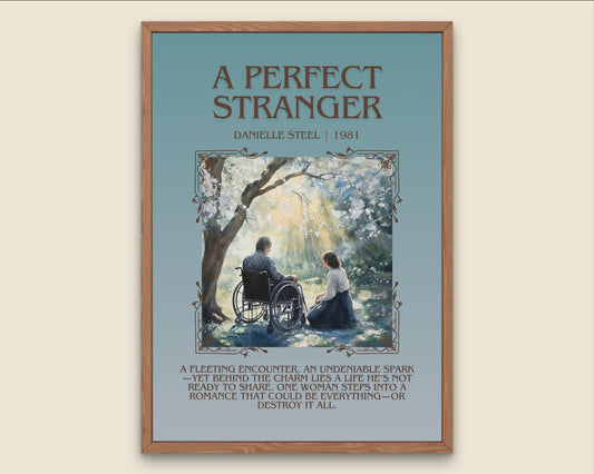 A Perfect Strange by Danielle Steel Descriptive, High Quality Poster Print.Free Delivery Wall Art. Author & Blurb Book Artwork Cover