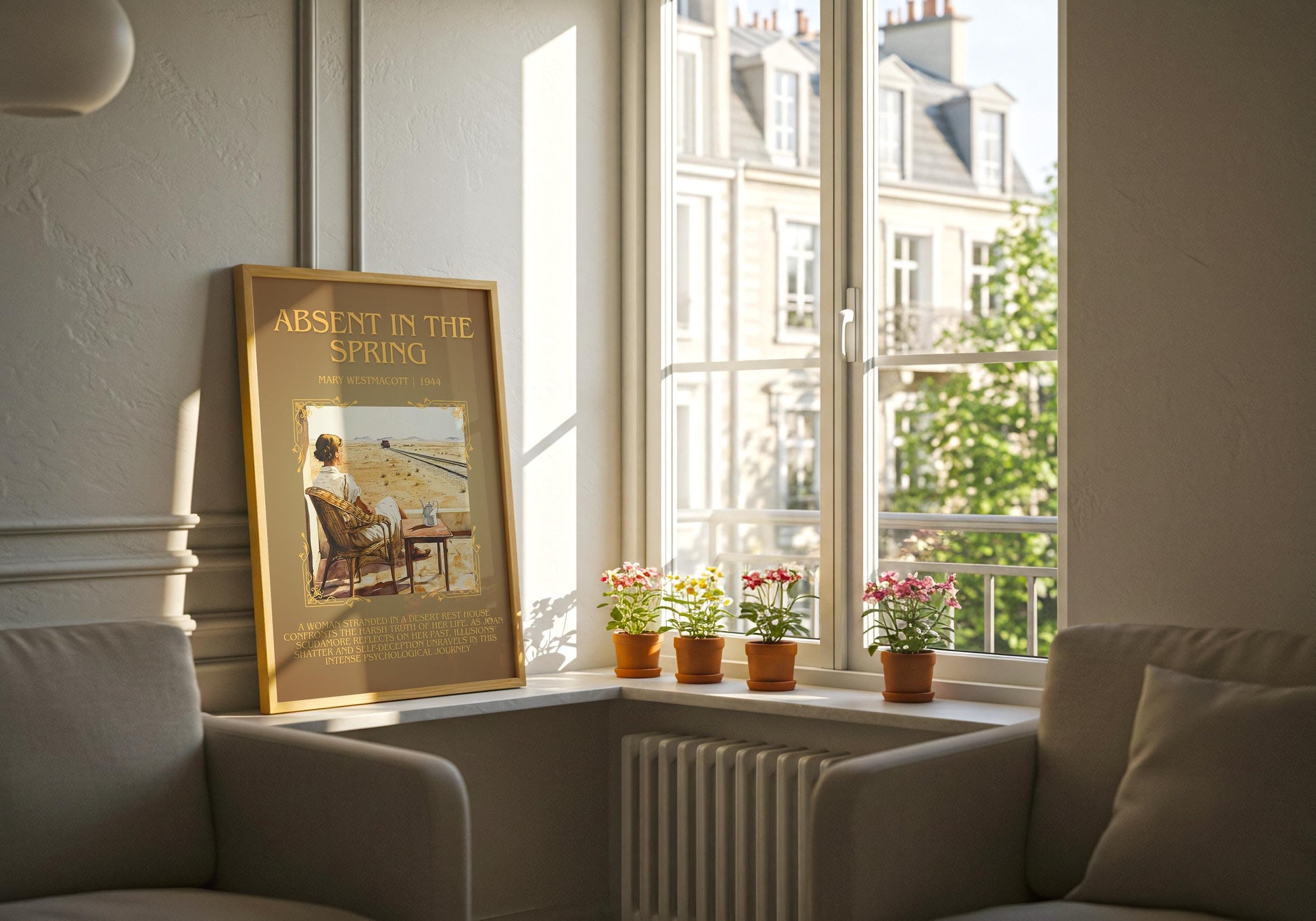 Absent In The Spring by Mary Westmacott Descriptive, High Quality Poster Print.Free Delivery Wall Art. Author & Blurb Book Artwork Cover