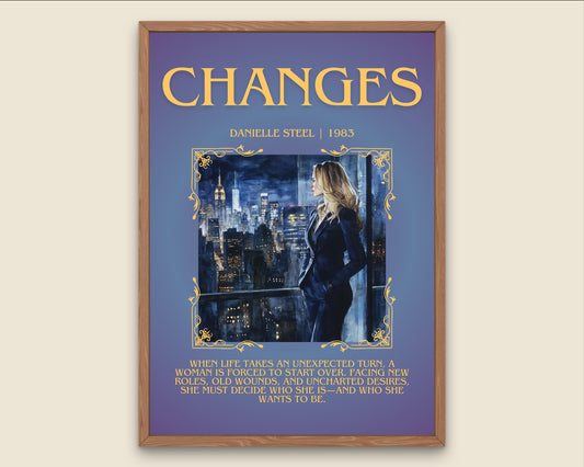 Changes by Danielle Steel Descriptive, High Quality Poster Print.Free Delivery Wall Art. Author & Blurb Book Artwork Cover