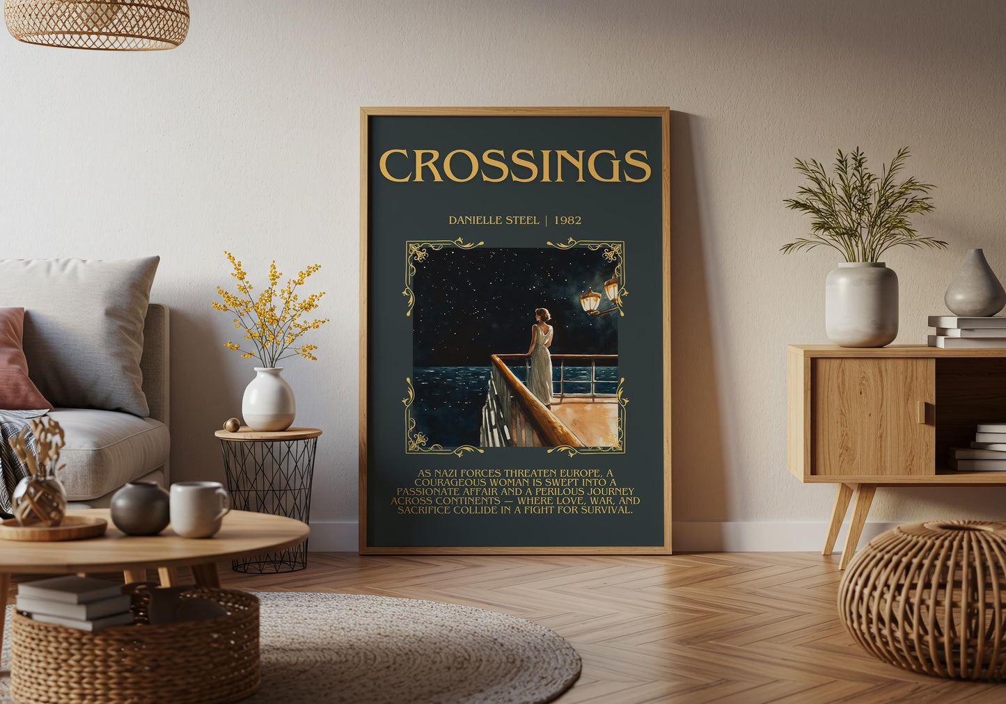 Crossings by Danielle Steel Descriptive, High Quality Poster Print.Free Delivery Wall Art. Author & Blurb Book Artwork Cover