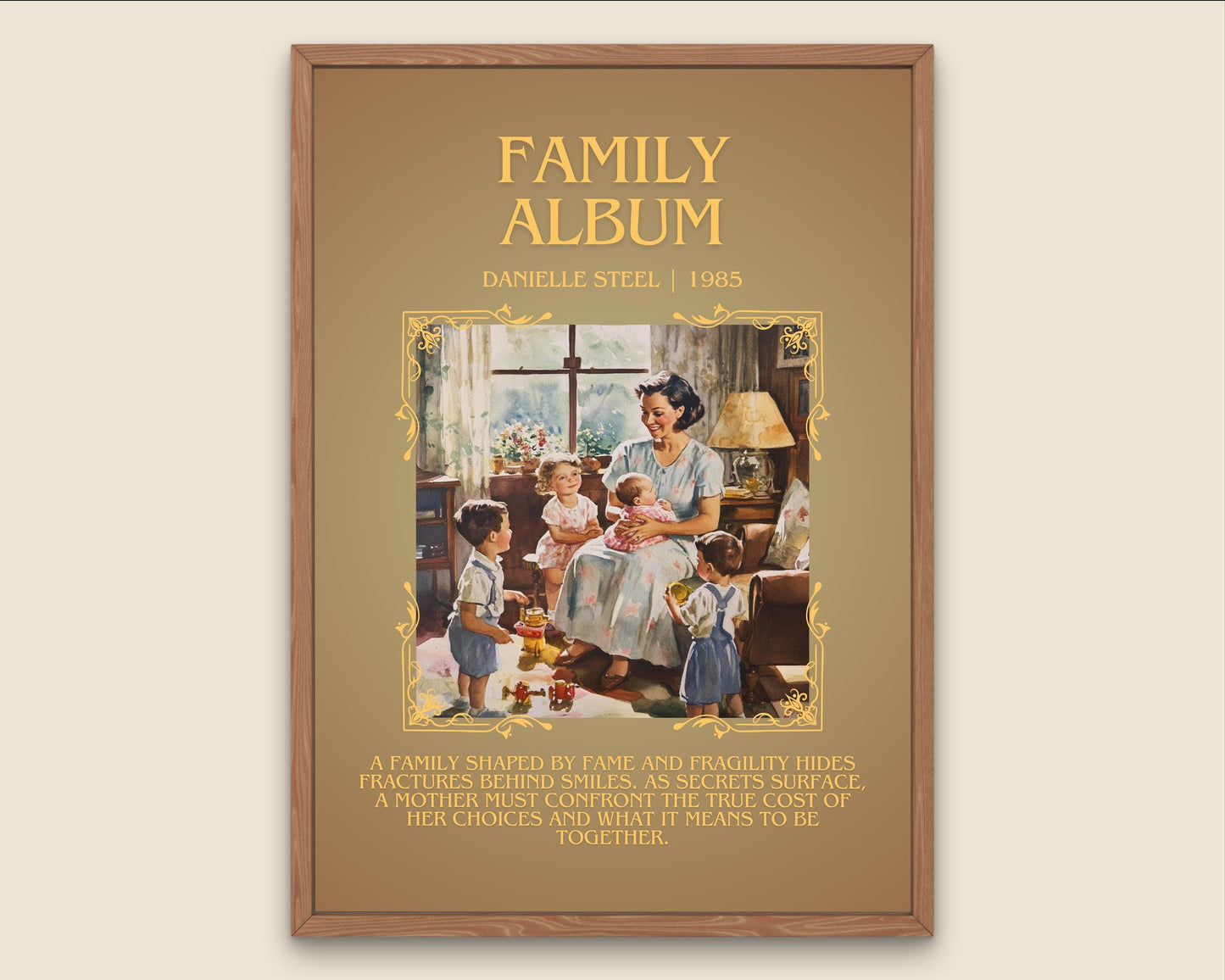 Family Album by Danielle Steel Descriptive, High Quality Poster Print.Free Delivery Wall Art. Author & Blurb Book Artwork Cover