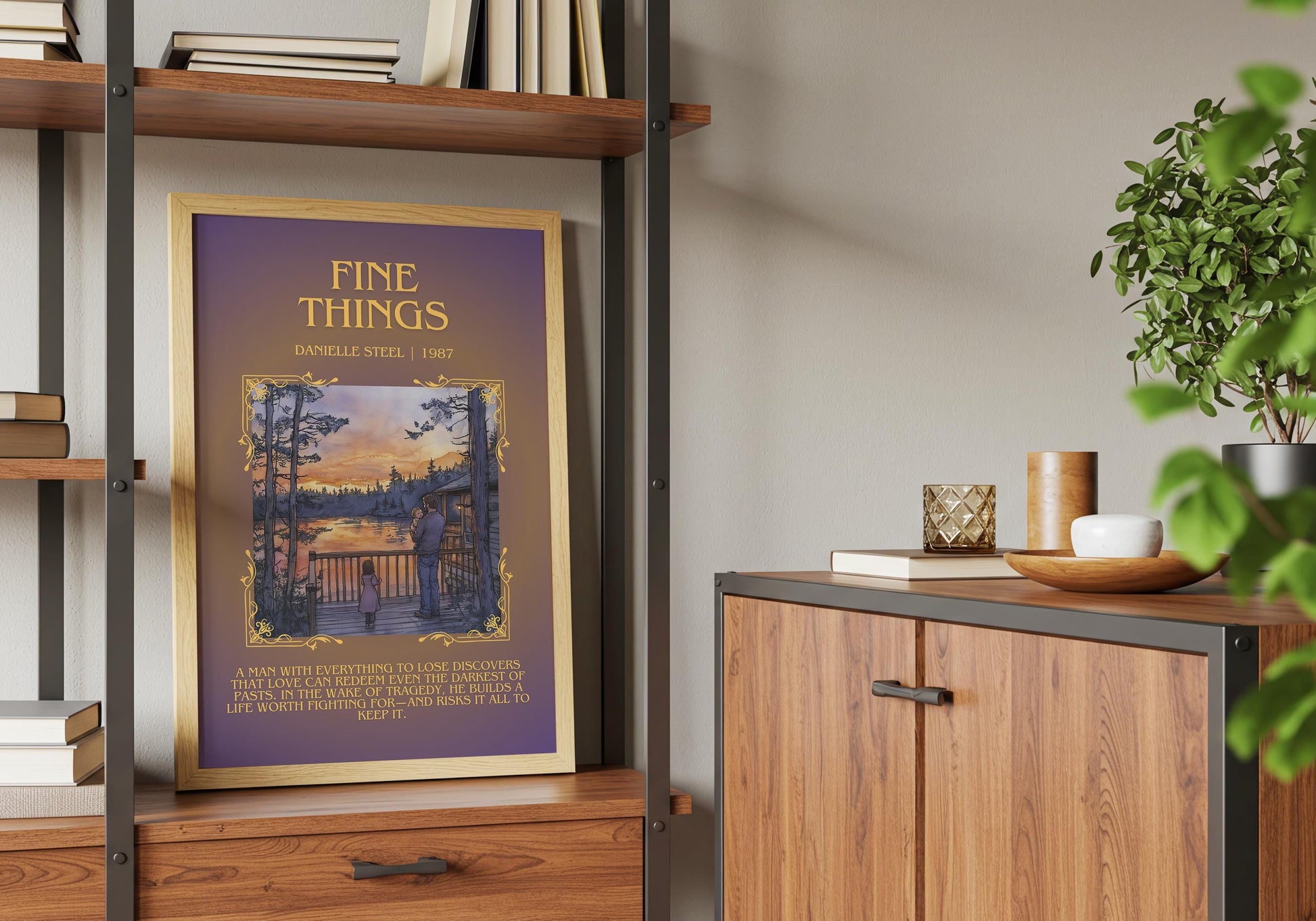 Fine Things by Danielle Steel Descriptive, High Quality Poster Print.Free Delivery Wall Art. Author & Blurb Book Artwork Cover Gift Decor